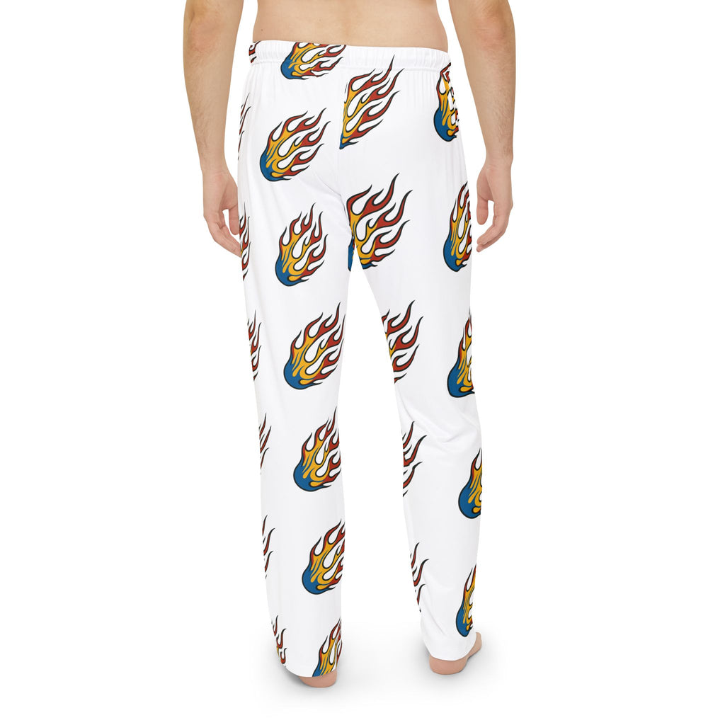 Flame Print Men's Pajama Pants, Cozy Loungewear, Hot Sleepwear, Gift for Him, Relaxation Wear