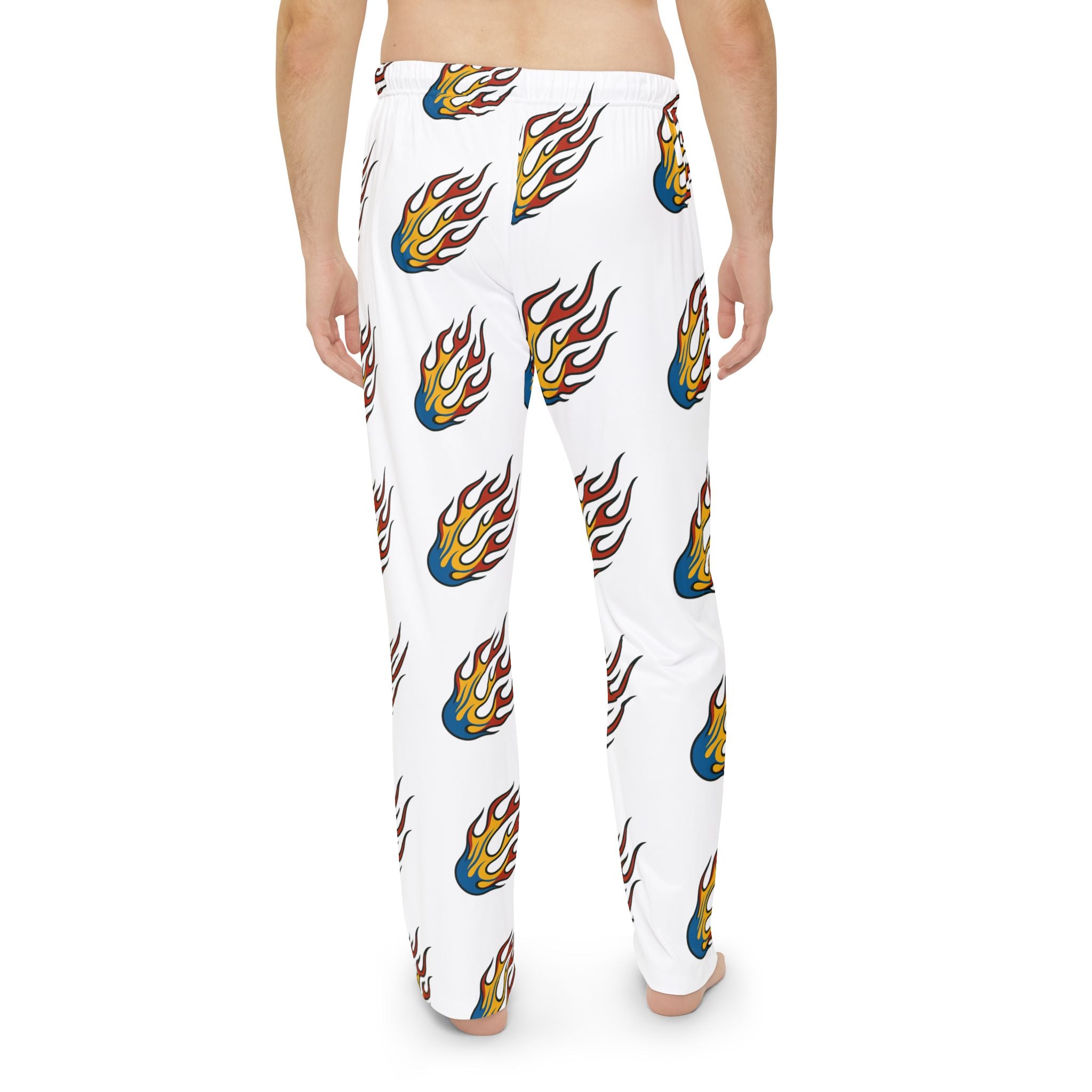 Flame Print Men's Pajama Pants, Cozy Loungewear, Hot Sleepwear, Gift for Him, Relaxation Wear