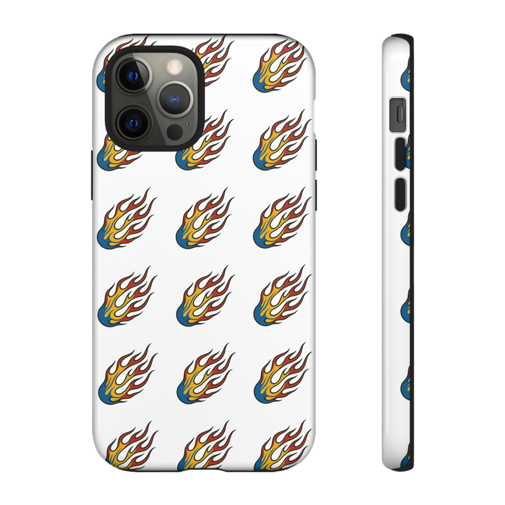 Flame Pattern Phone Case | Tough Cases | Stylish Phone Cover, Gift for Fire Enthusiasts, Trendy Mobile Accessory, Unique Design