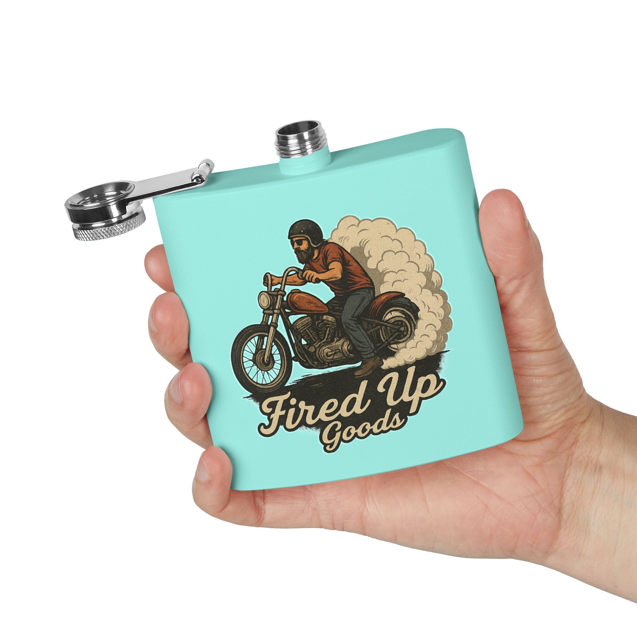 Biker Flask, Adventure Fuel for Riders, Perfect Gift for Men, Birthday, Groomsmen, Camping, Tailgating