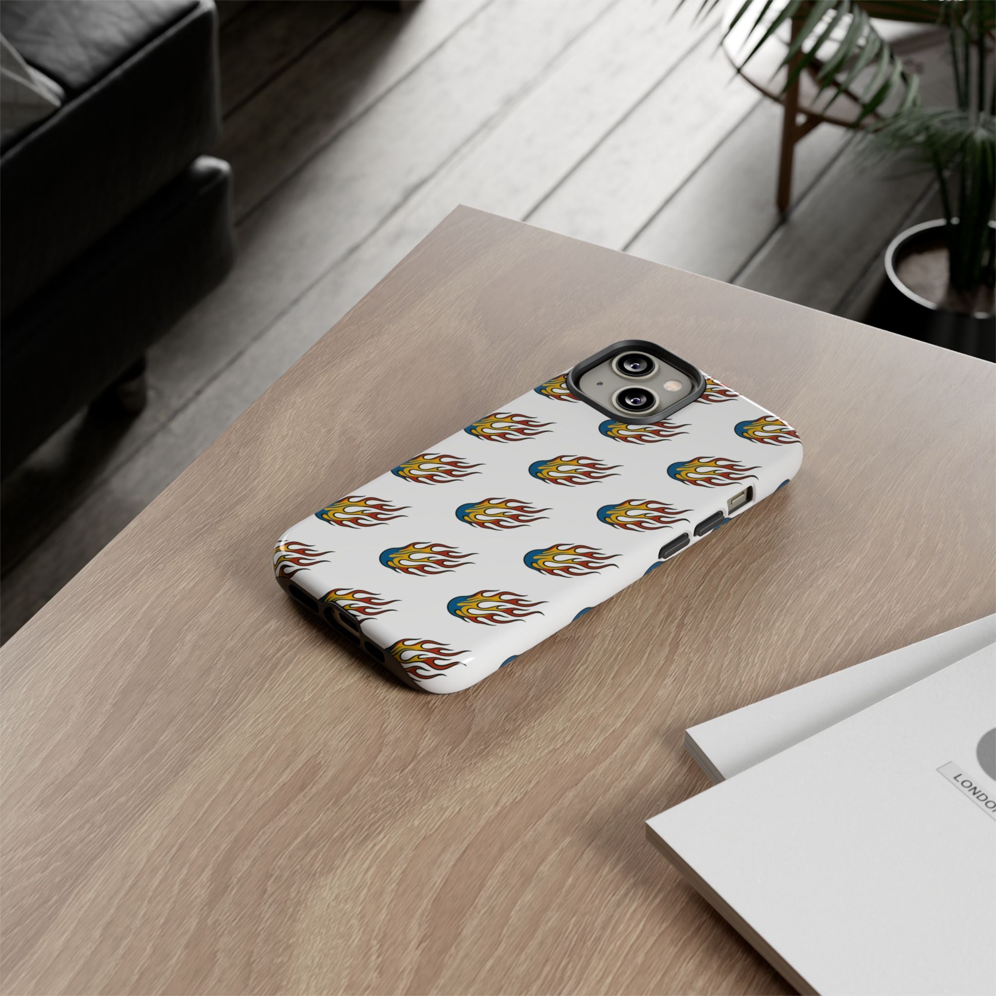 Flame Pattern Phone Case | Tough Cases | Stylish Phone Cover, Gift for Fire Enthusiasts, Trendy Mobile Accessory, Unique Design