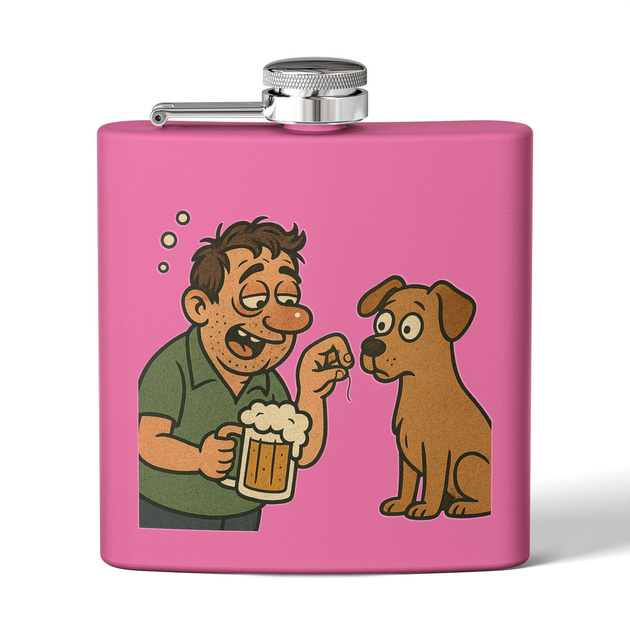 Humorous Stainless Steel Flask, Funny Gift for Dog Lovers, Party Accessory, Adventure Flask, Personalized Drinking Flask