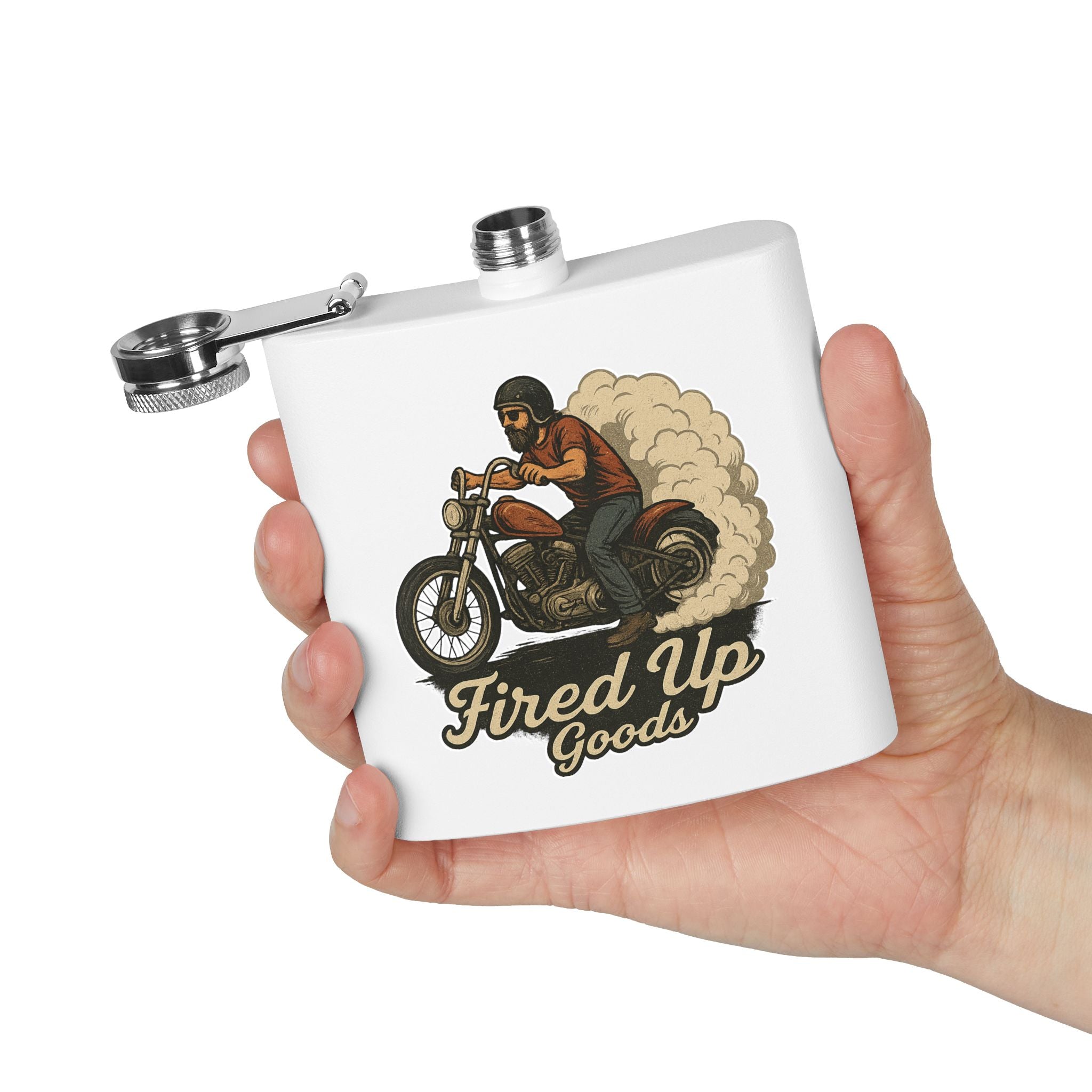 Biker Flask, Adventure Fuel for Riders, Perfect Gift for Men, Birthday, Groomsmen, Camping, Tailgating