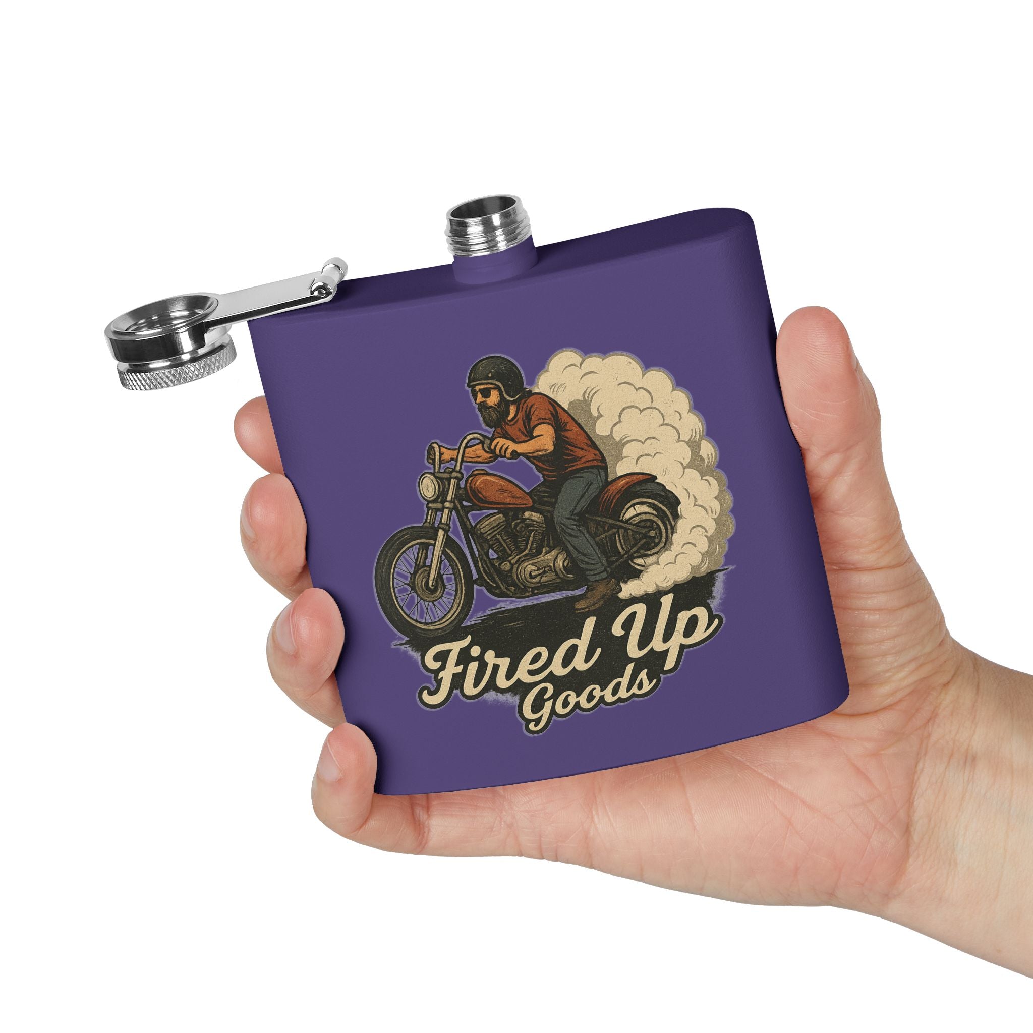 Biker Flask, Adventure Fuel for Riders, Perfect Gift for Men, Birthday, Groomsmen, Camping, Tailgating