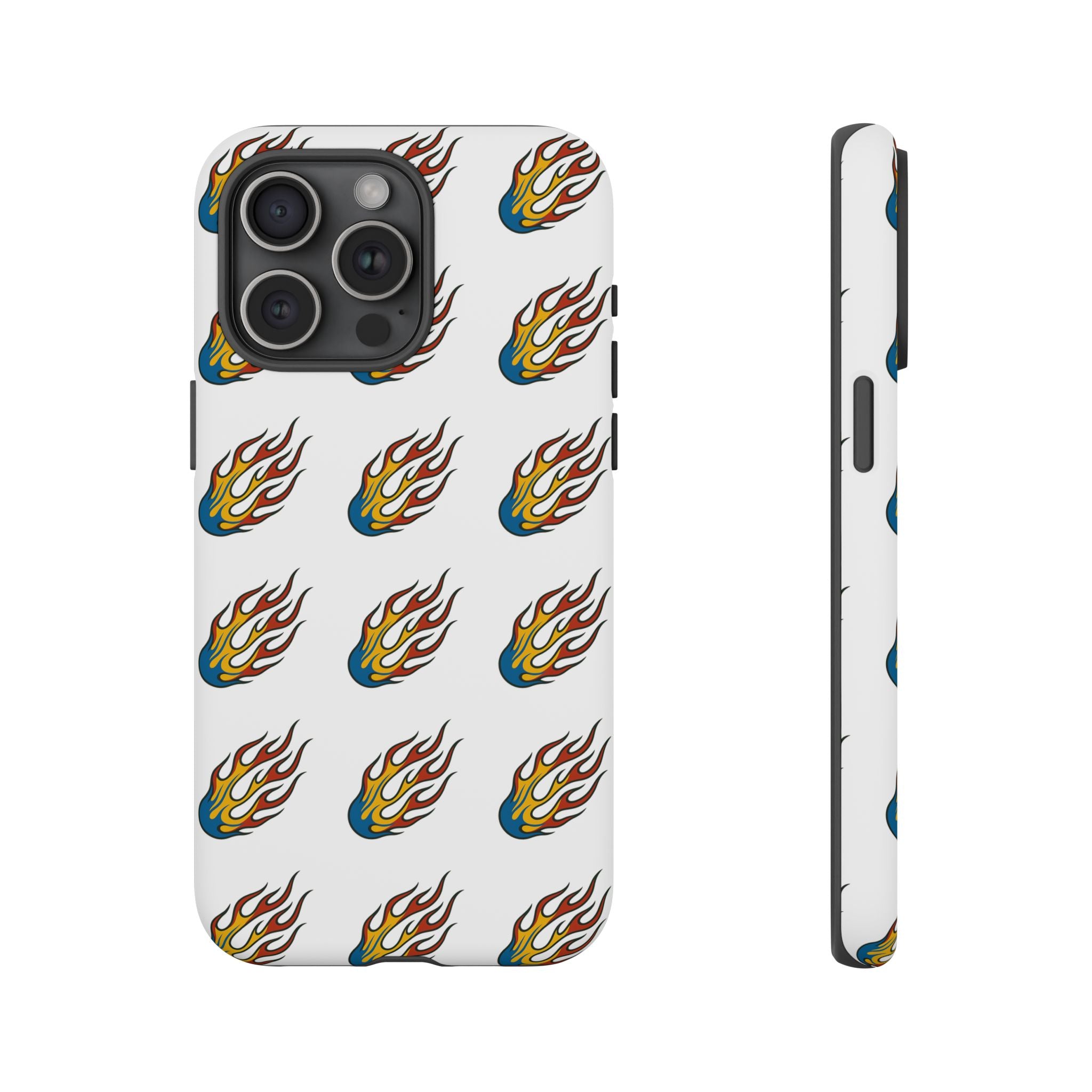 Flame Pattern Phone Case | Tough Cases | Stylish Phone Cover, Gift for Fire Enthusiasts, Trendy Mobile Accessory, Unique Design