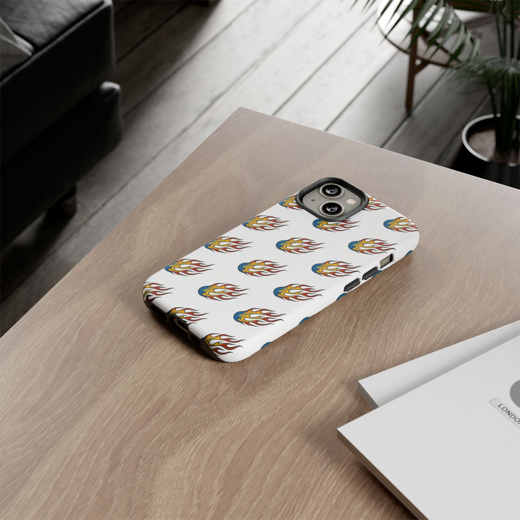 Flame Pattern Phone Case | Tough Cases | Stylish Phone Cover, Gift for Fire Enthusiasts, Trendy Mobile Accessory, Unique Design