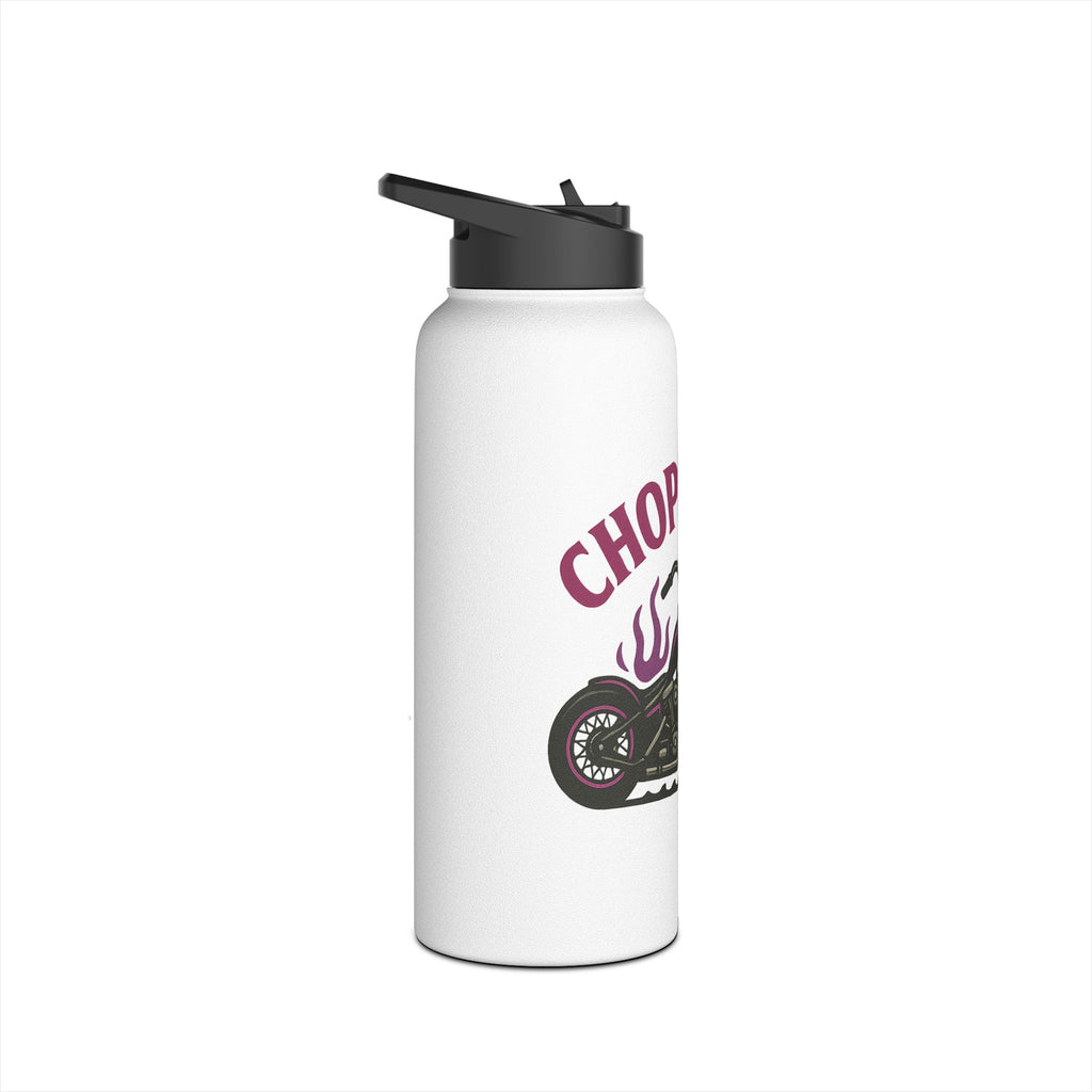 Chopper Hoe Stainless Steel Water Bottle | Cool Motorcycle Gear, Gift for Bikers, Travel Hydration Flask, Unique Outdoor Accessory