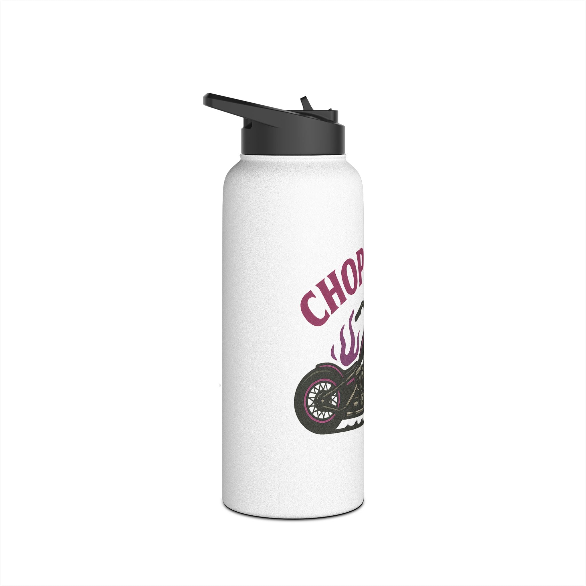 Chopper Hoe Stainless Steel Water Bottle | Cool Motorcycle Gear, Gift for Bikers, Travel Hydration Flask, Unique Outdoor Accessory