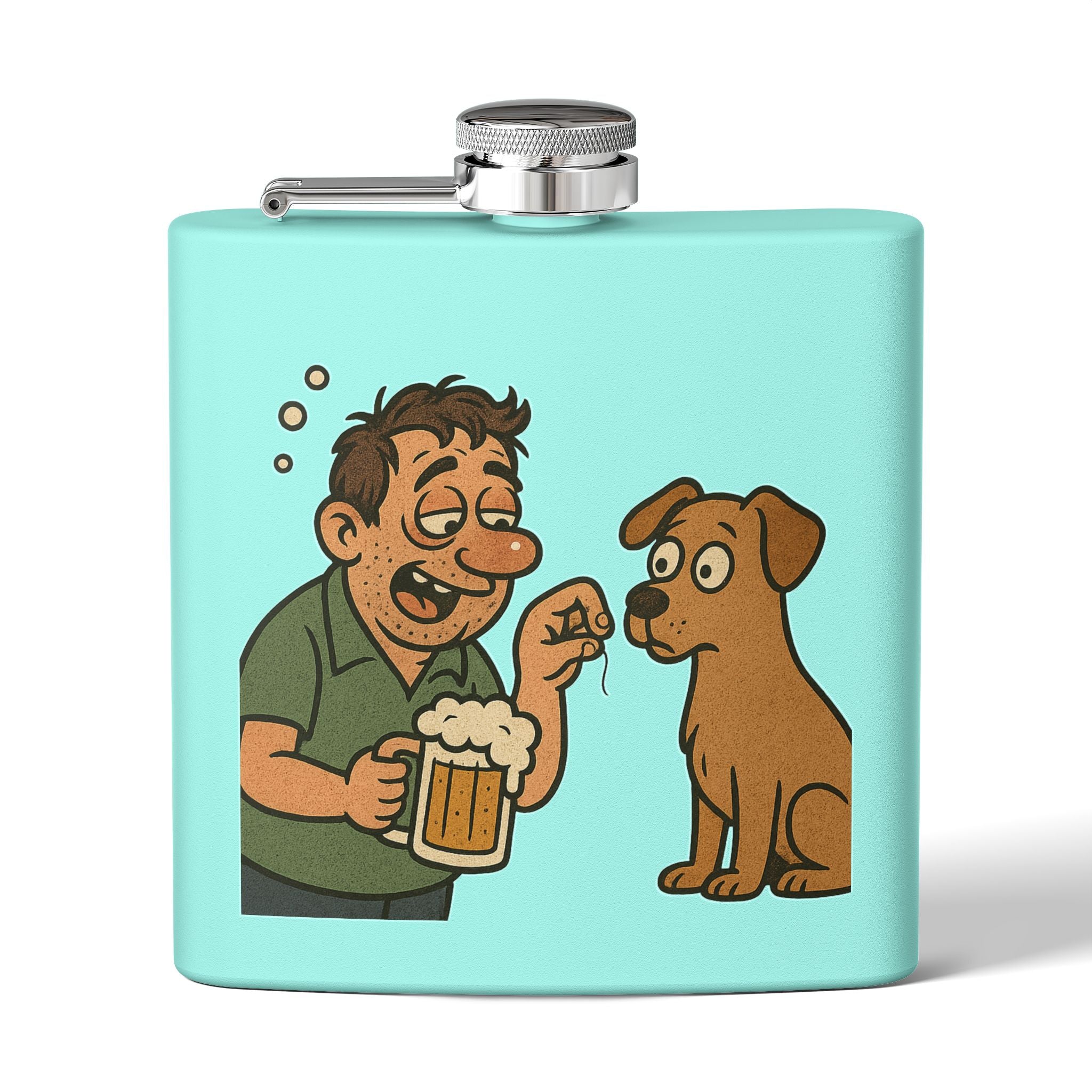 Humorous Stainless Steel Flask, Funny Gift for Dog Lovers, Party Accessory, Adventure Flask, Personalized Drinking Flask
