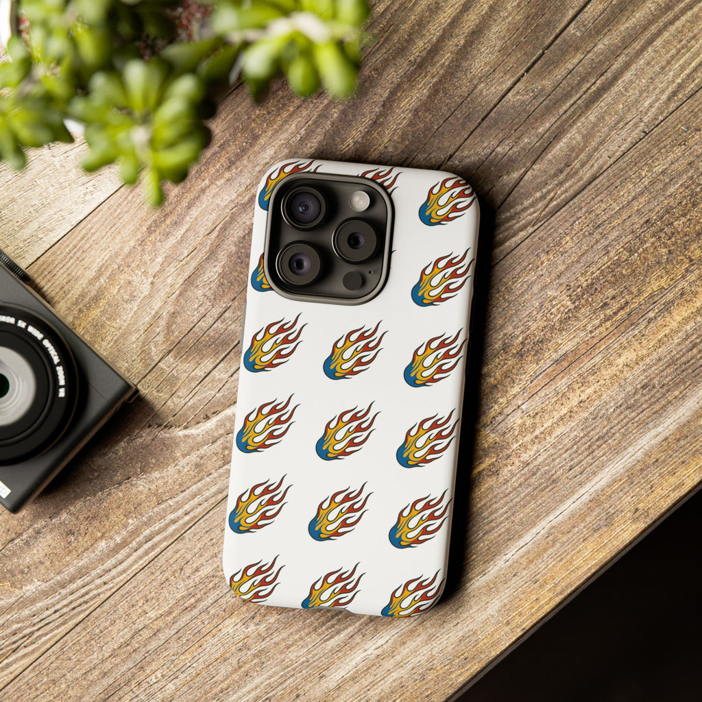 Flame Pattern Phone Case | Tough Cases | Stylish Phone Cover, Gift for Fire Enthusiasts, Trendy Mobile Accessory, Unique Design