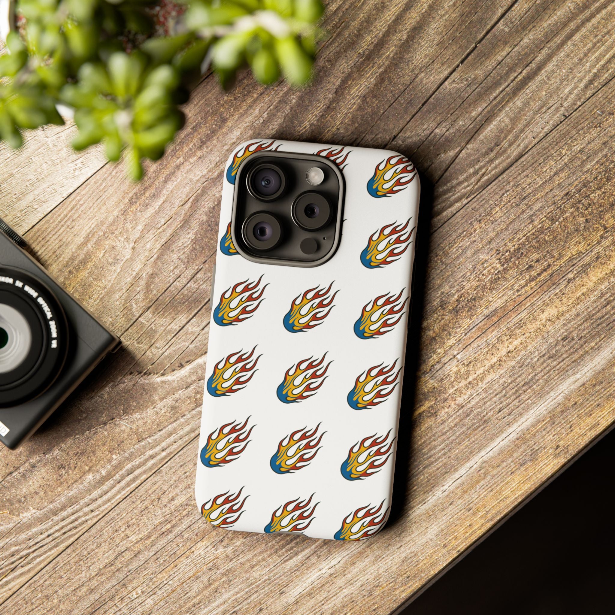 Flame Pattern Phone Case | Tough Cases | Stylish Phone Cover, Gift for Fire Enthusiasts, Trendy Mobile Accessory, Unique Design