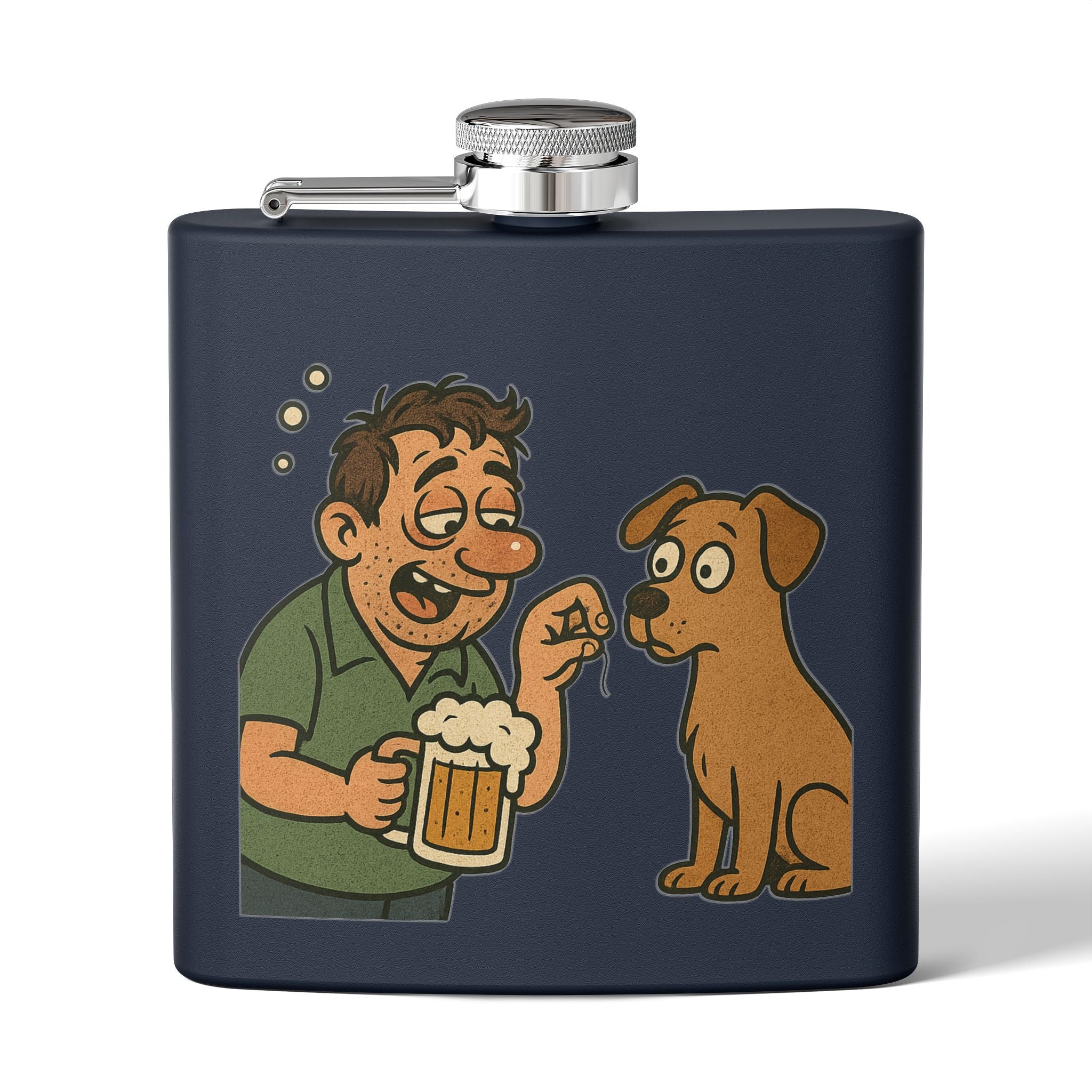 Humorous Stainless Steel Flask, Funny Gift for Dog Lovers, Party Accessory, Adventure Flask, Personalized Drinking Flask