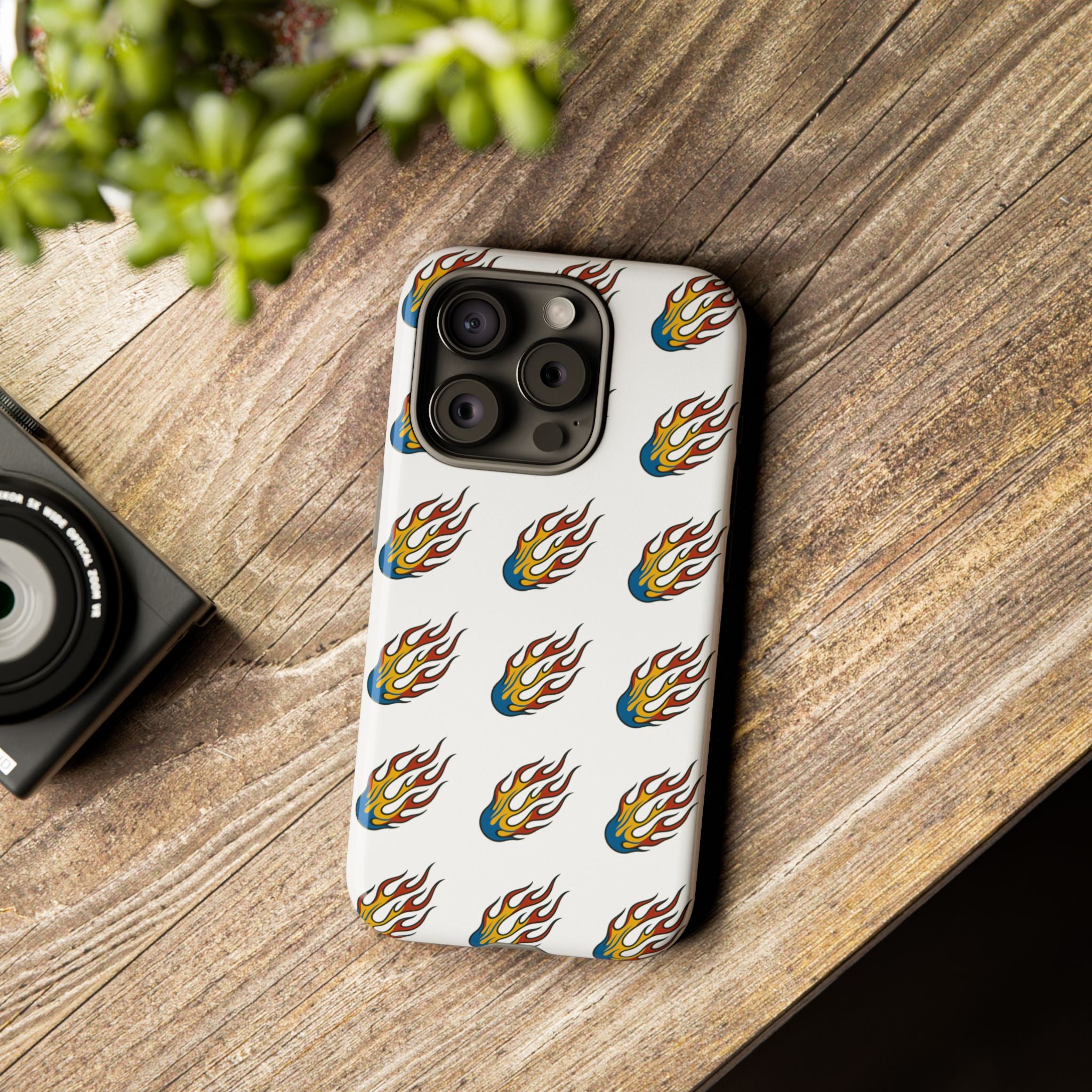 Flame Pattern Phone Case | Tough Cases | Stylish Phone Cover, Gift for Fire Enthusiasts, Trendy Mobile Accessory, Unique Design