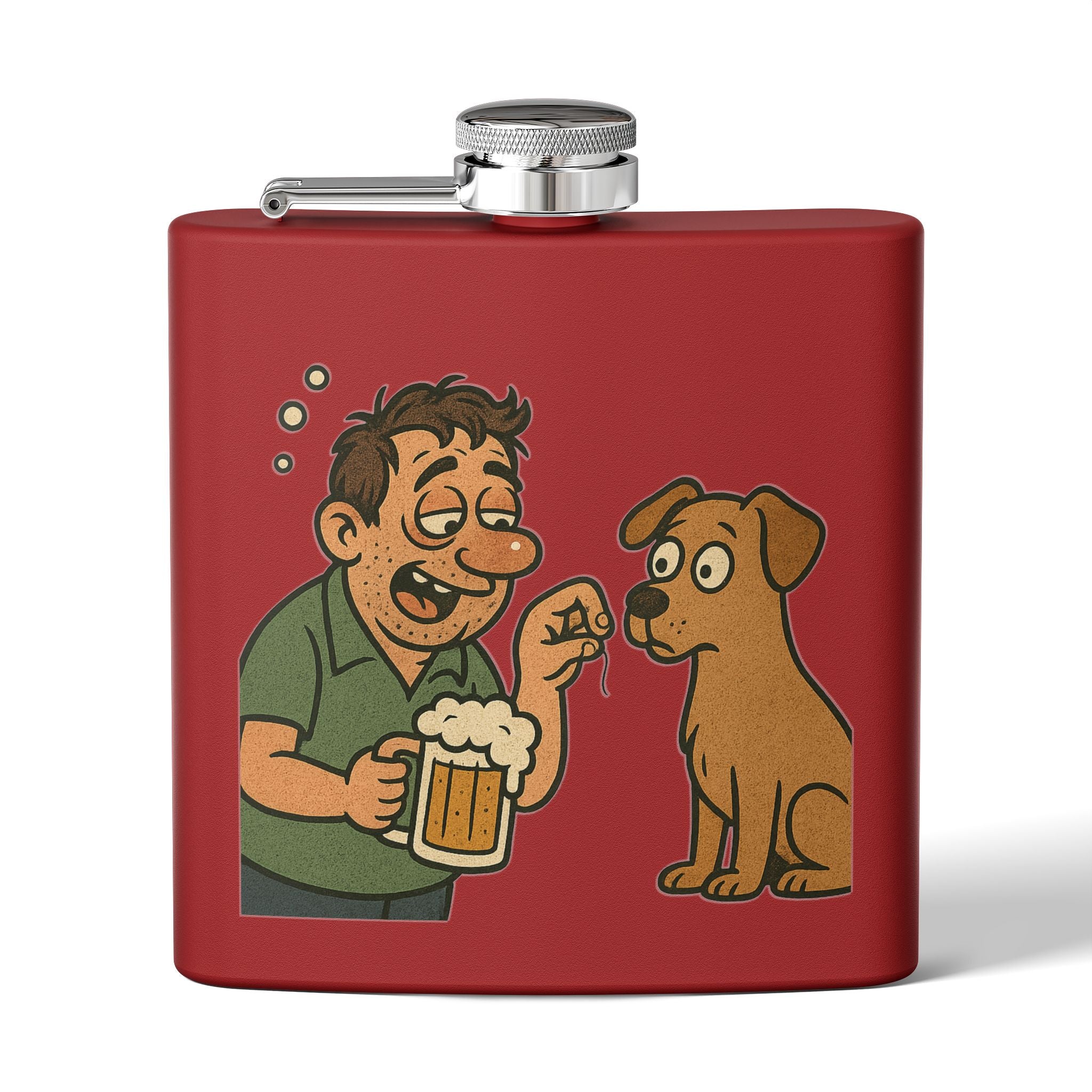 Humorous Stainless Steel Flask, Funny Gift for Dog Lovers, Party Accessory, Adventure Flask, Personalized Drinking Flask