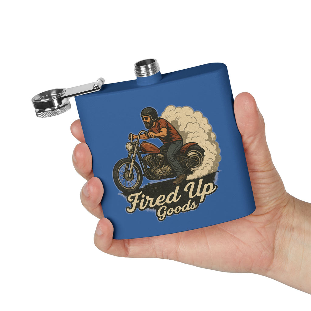 Biker Flask, Adventure Fuel for Riders, Perfect Gift for Men, Birthday, Groomsmen, Camping, Tailgating