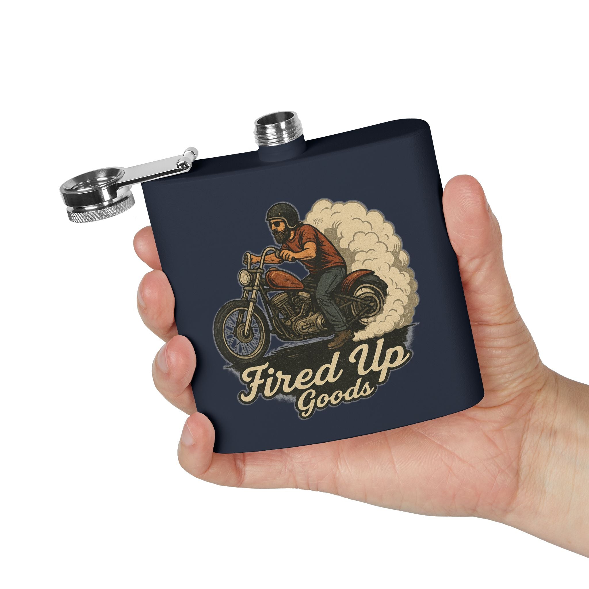 Biker Flask, Adventure Fuel for Riders, Perfect Gift for Men, Birthday, Groomsmen, Camping, Tailgating