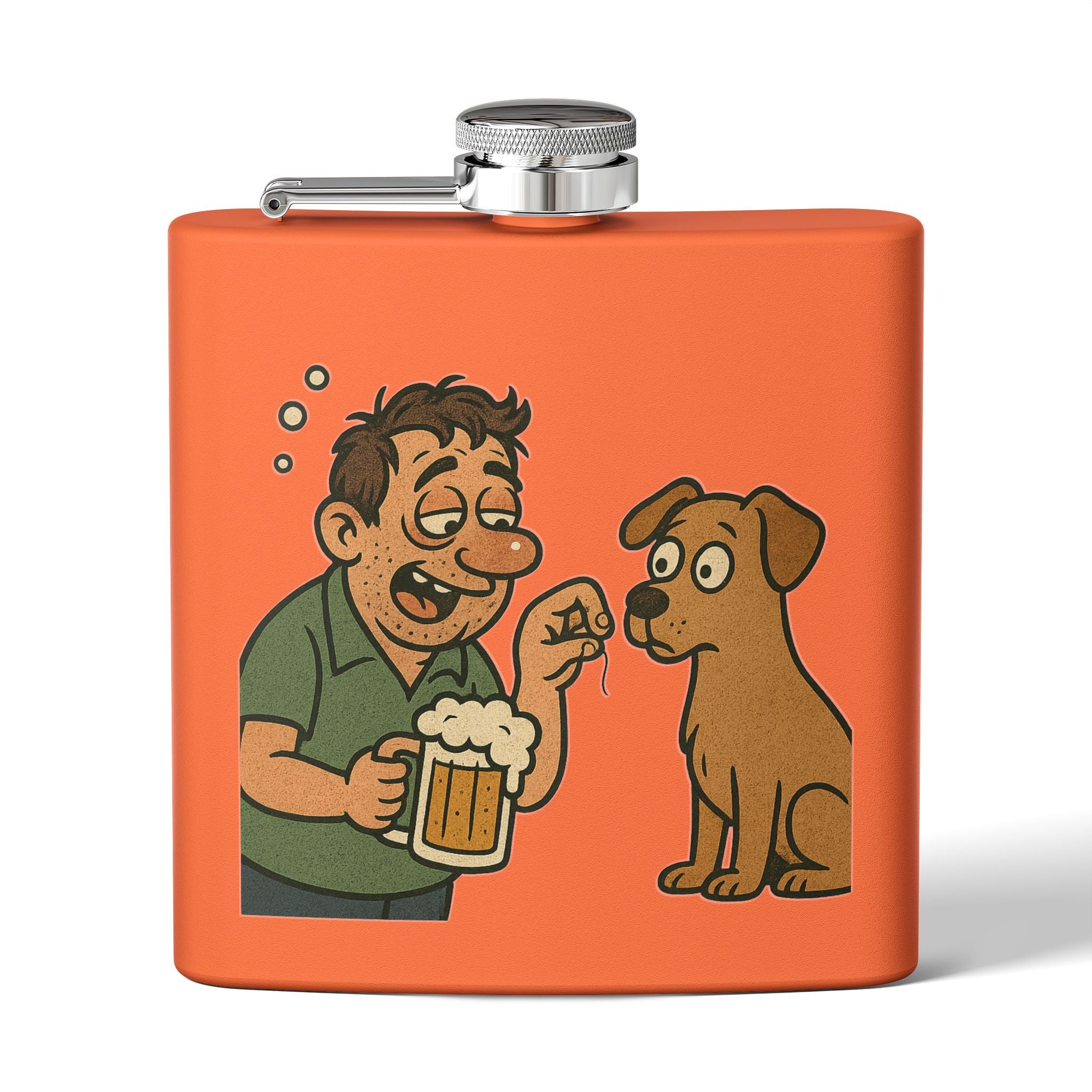 Humorous Stainless Steel Flask, Funny Gift for Dog Lovers, Party Accessory, Adventure Flask, Personalized Drinking Flask