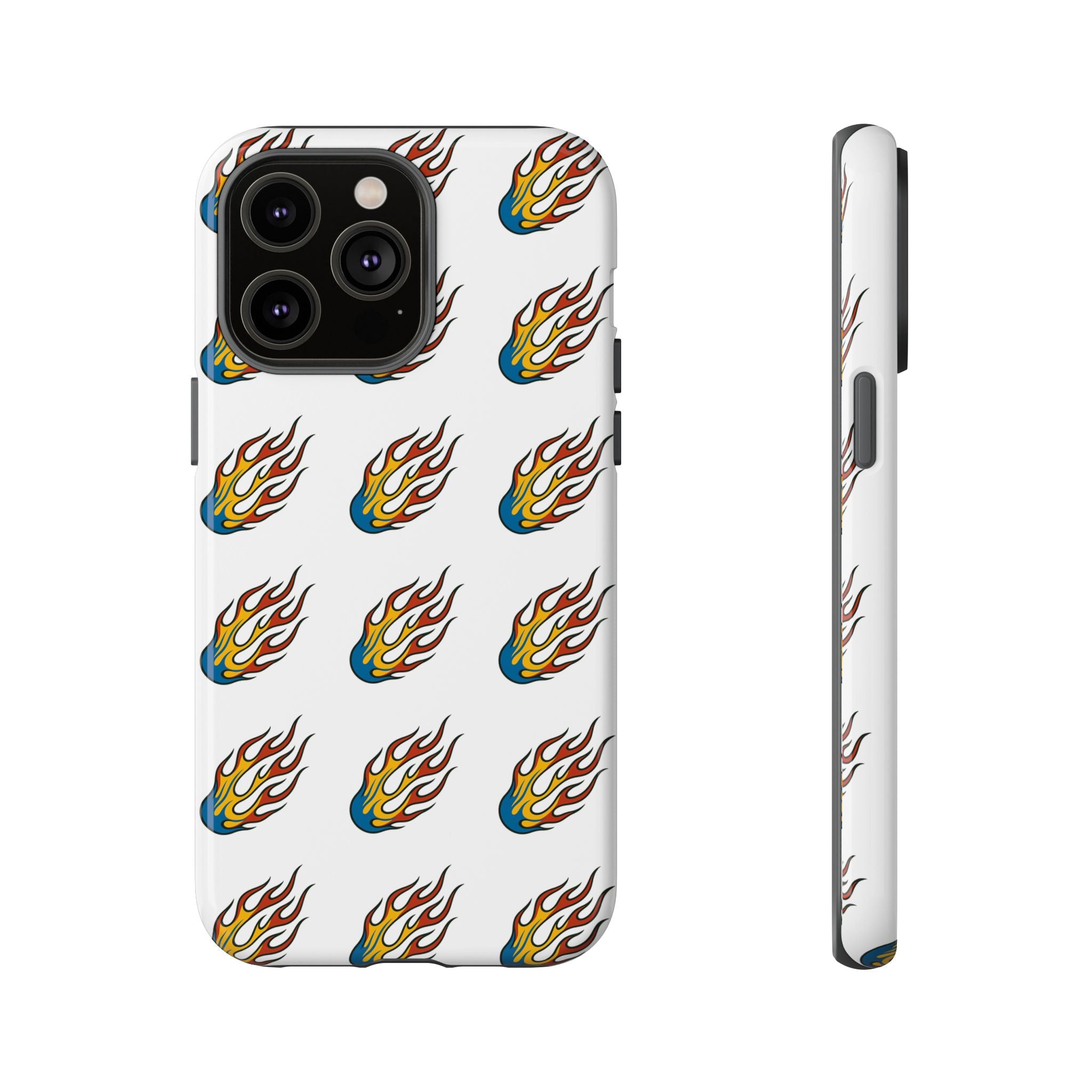 Flame Pattern Phone Case | Tough Cases | Stylish Phone Cover, Gift for Fire Enthusiasts, Trendy Mobile Accessory, Unique Design