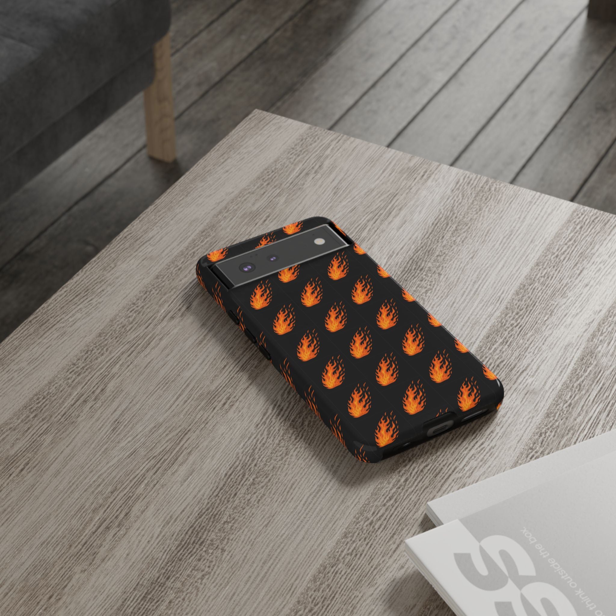 Flame Pattern Phone Case | Tough Cases for Adventurers, Gifts for Fire Lovers, Unique Cellphone Covers, Birthday Accessories, Cool [...]
