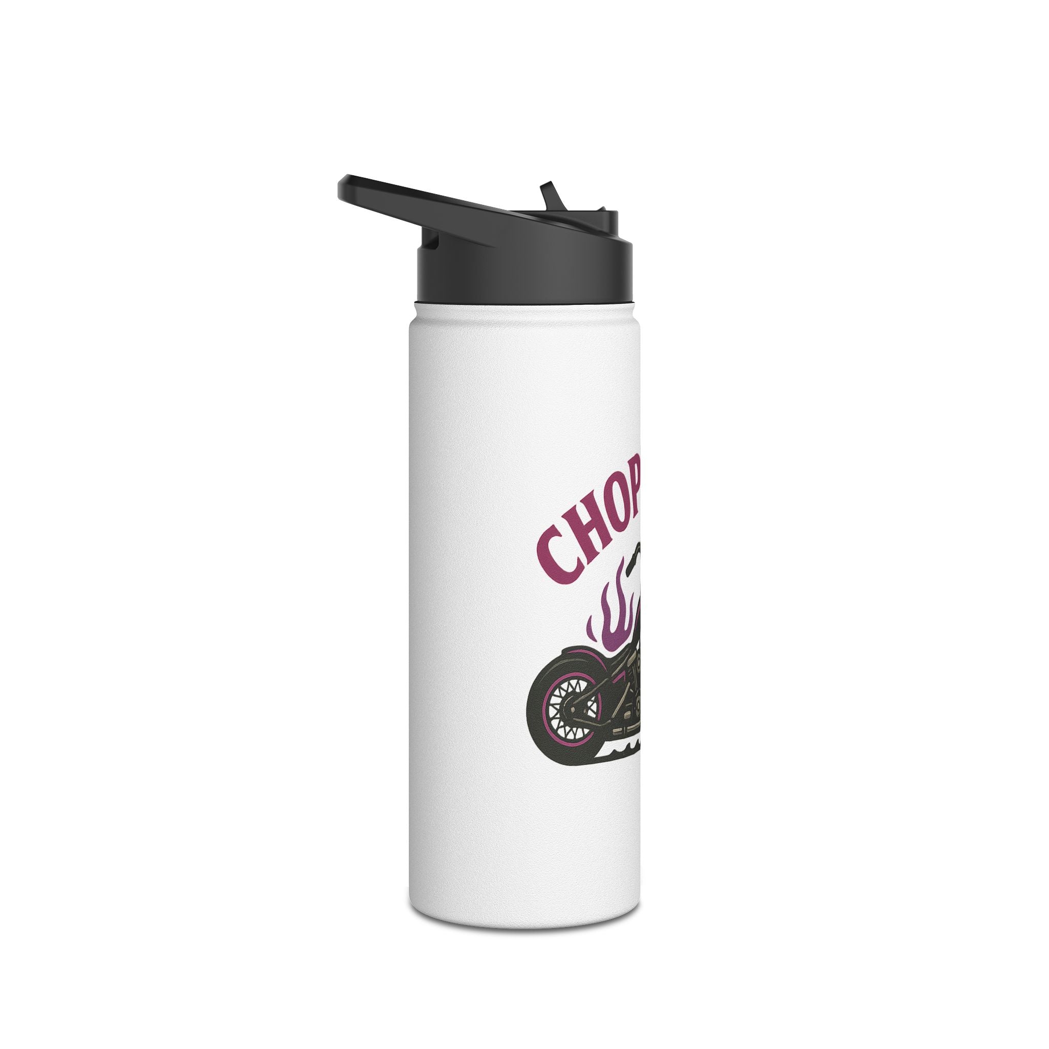 Chopper Hoe Stainless Steel Water Bottle | Cool Motorcycle Gear, Gift for Bikers, Travel Hydration Flask, Unique Outdoor Accessory