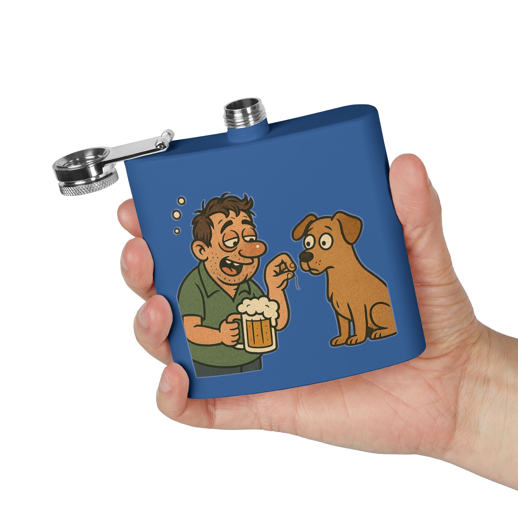 Humorous Stainless Steel Flask, Funny Gift for Dog Lovers, Party Accessory, Adventure Flask, Personalized Drinking Flask