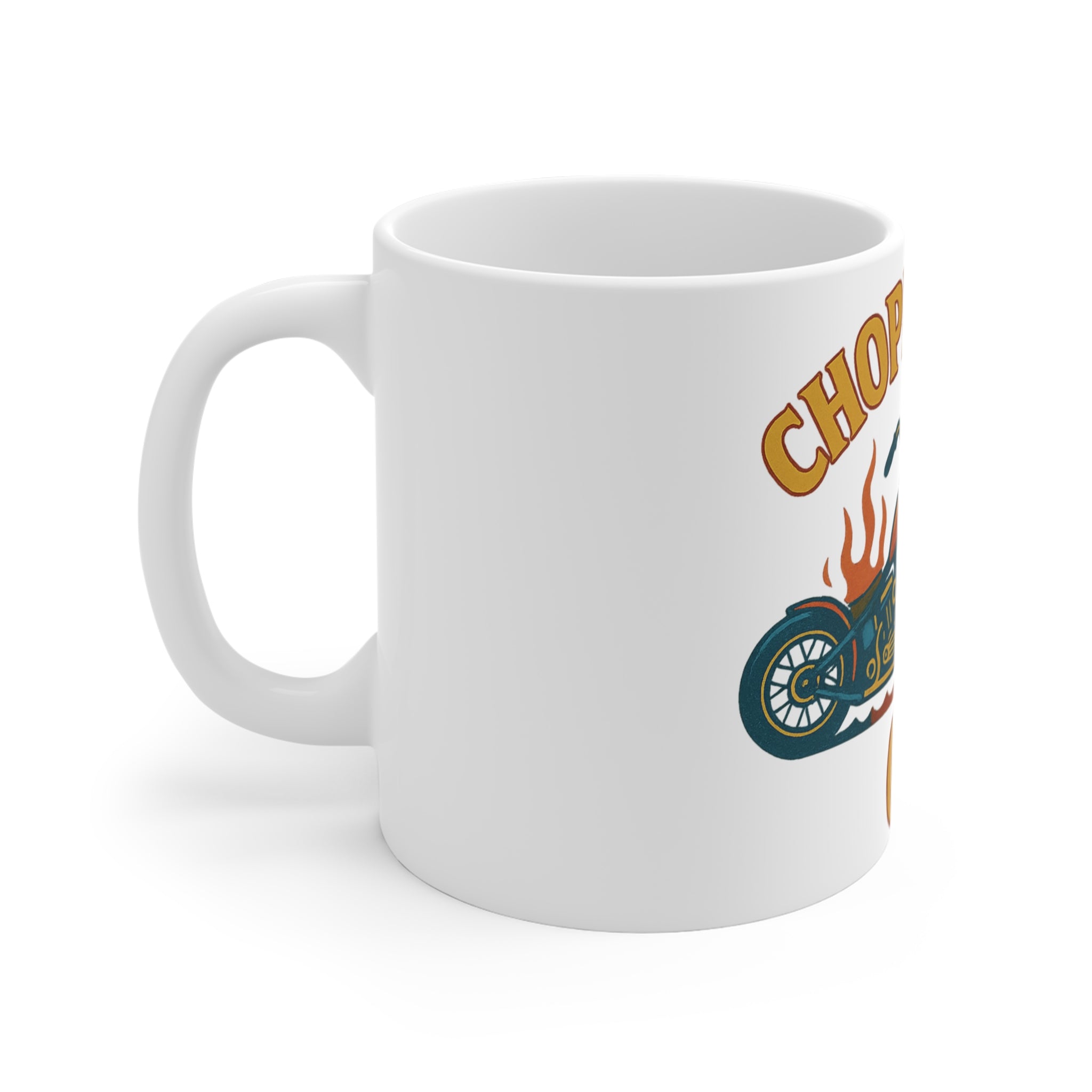 Chopper Hoe Mug, Custom Motorcycle Coffee Cup, Biker Gift, Vintage Style Drinkware, Perfect for Rides and Gatherings