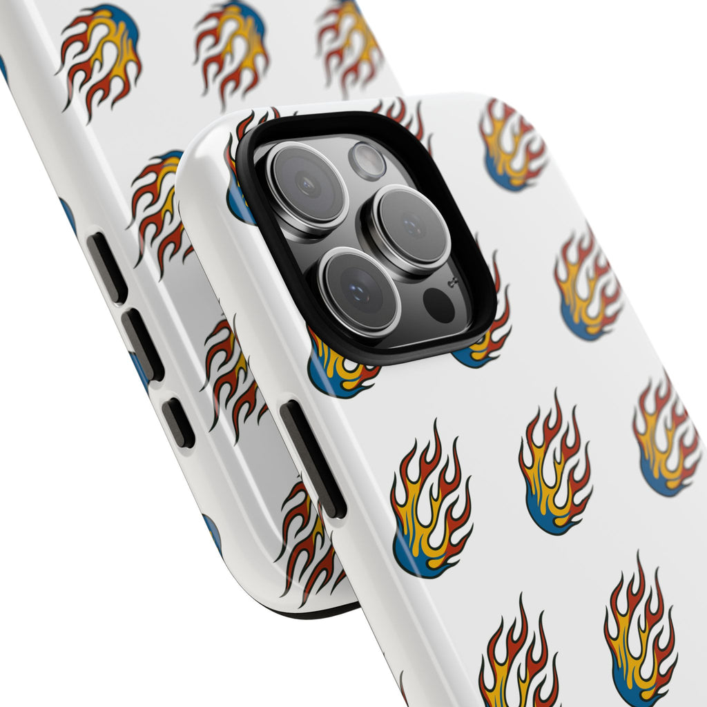 Flame Pattern Phone Case | Tough Cases | Stylish Phone Cover, Gift for Fire Enthusiasts, Trendy Mobile Accessory, Unique Design