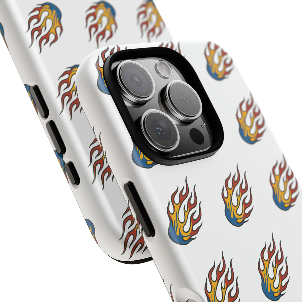 Flame Pattern Phone Case | Tough Cases | Stylish Phone Cover, Gift for Fire Enthusiasts, Trendy Mobile Accessory, Unique Design