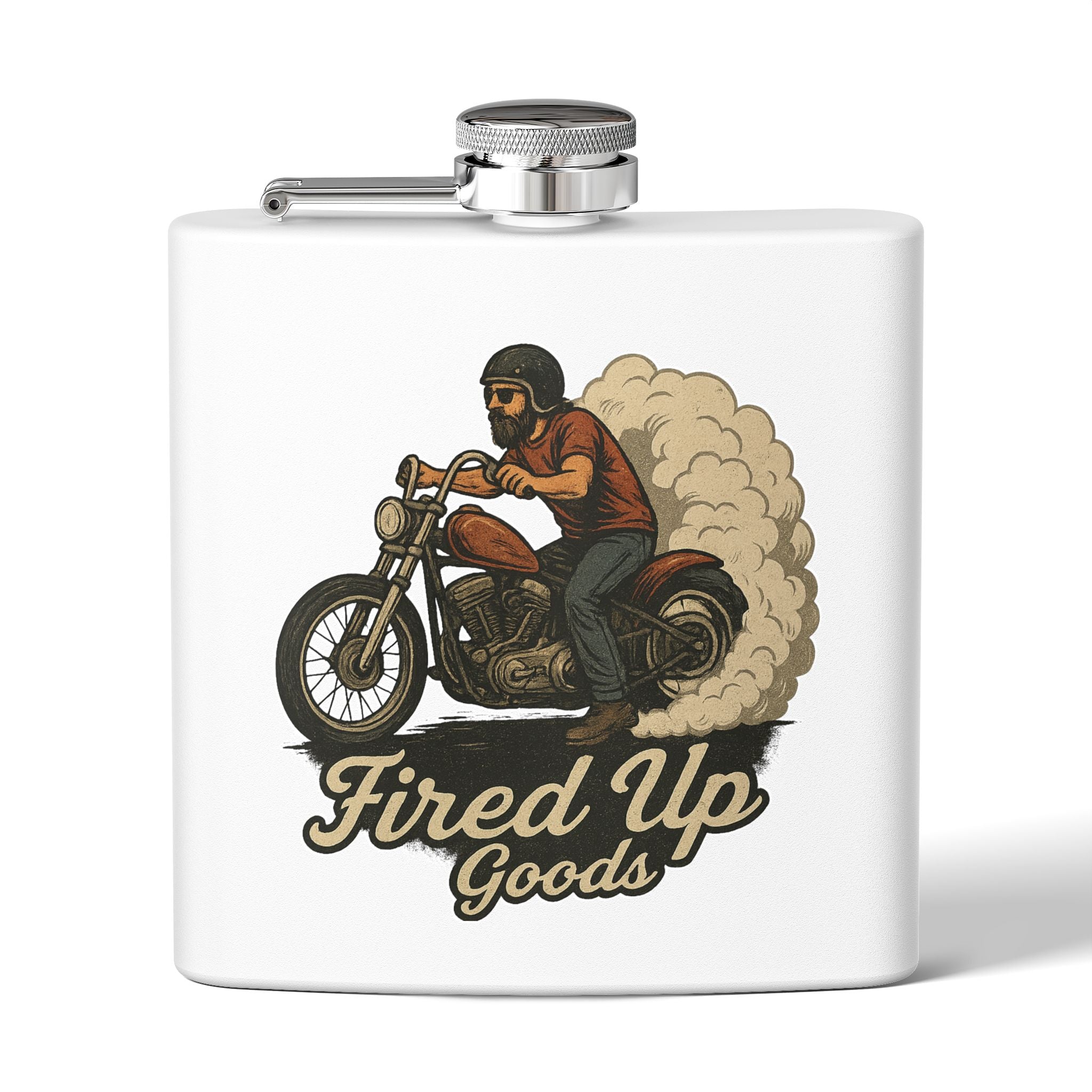 Biker Flask, Adventure Fuel for Riders, Perfect Gift for Men, Birthday, Groomsmen, Camping, Tailgating