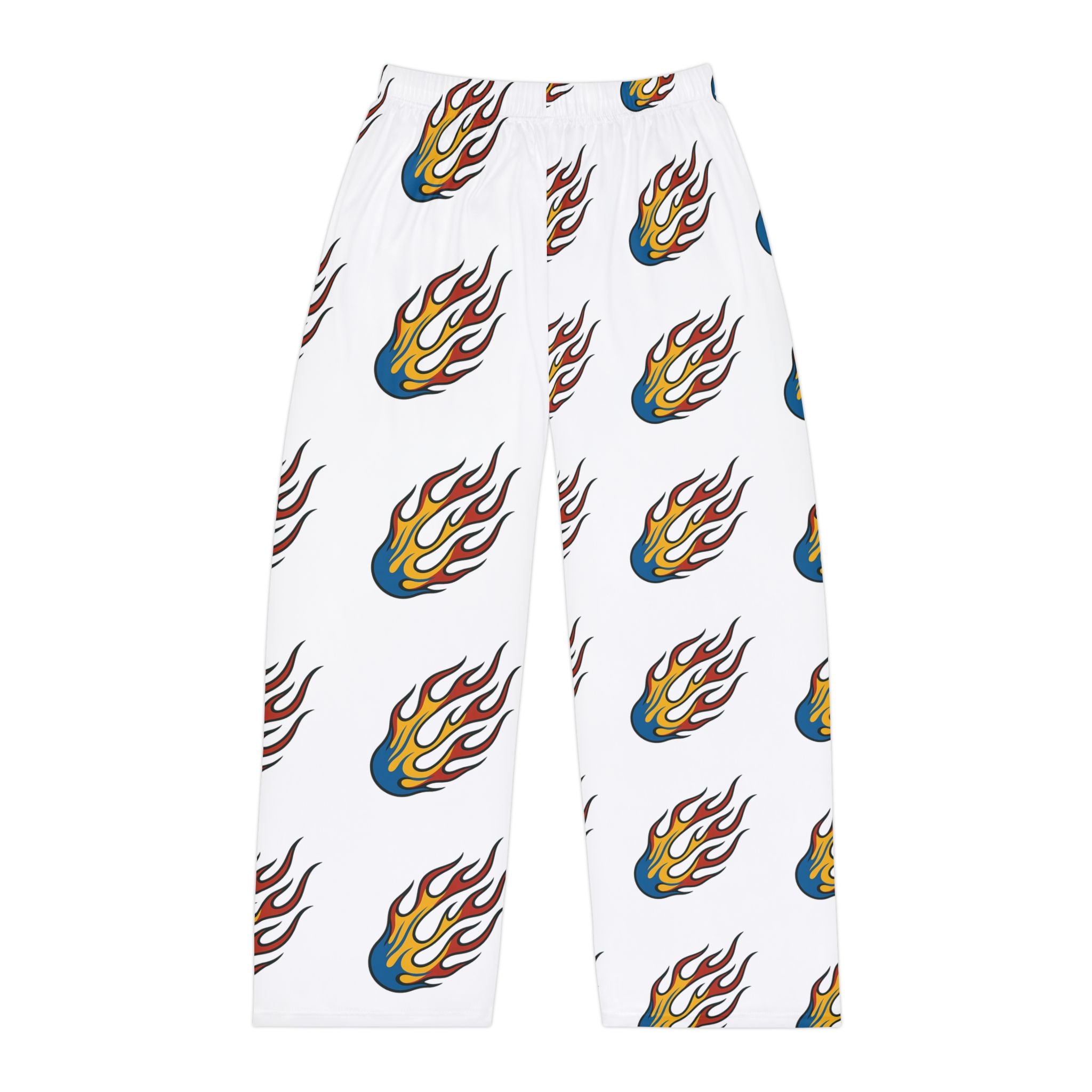 Flame Print Men's Pajama Pants, Cozy Loungewear, Hot Sleepwear, Gift for Him, Relaxation Wear