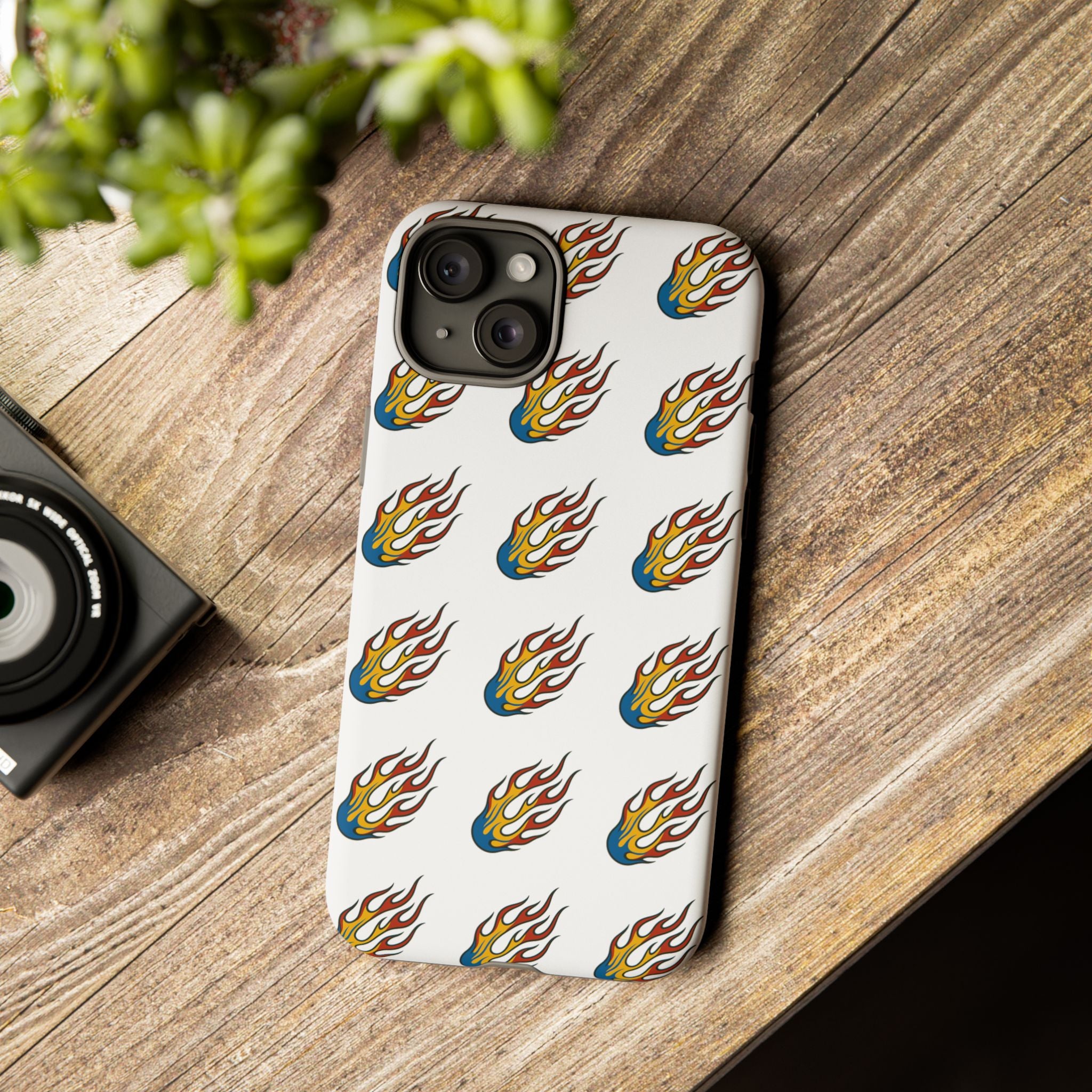 Flame Pattern Phone Case | Tough Cases | Stylish Phone Cover, Gift for Fire Enthusiasts, Trendy Mobile Accessory, Unique Design