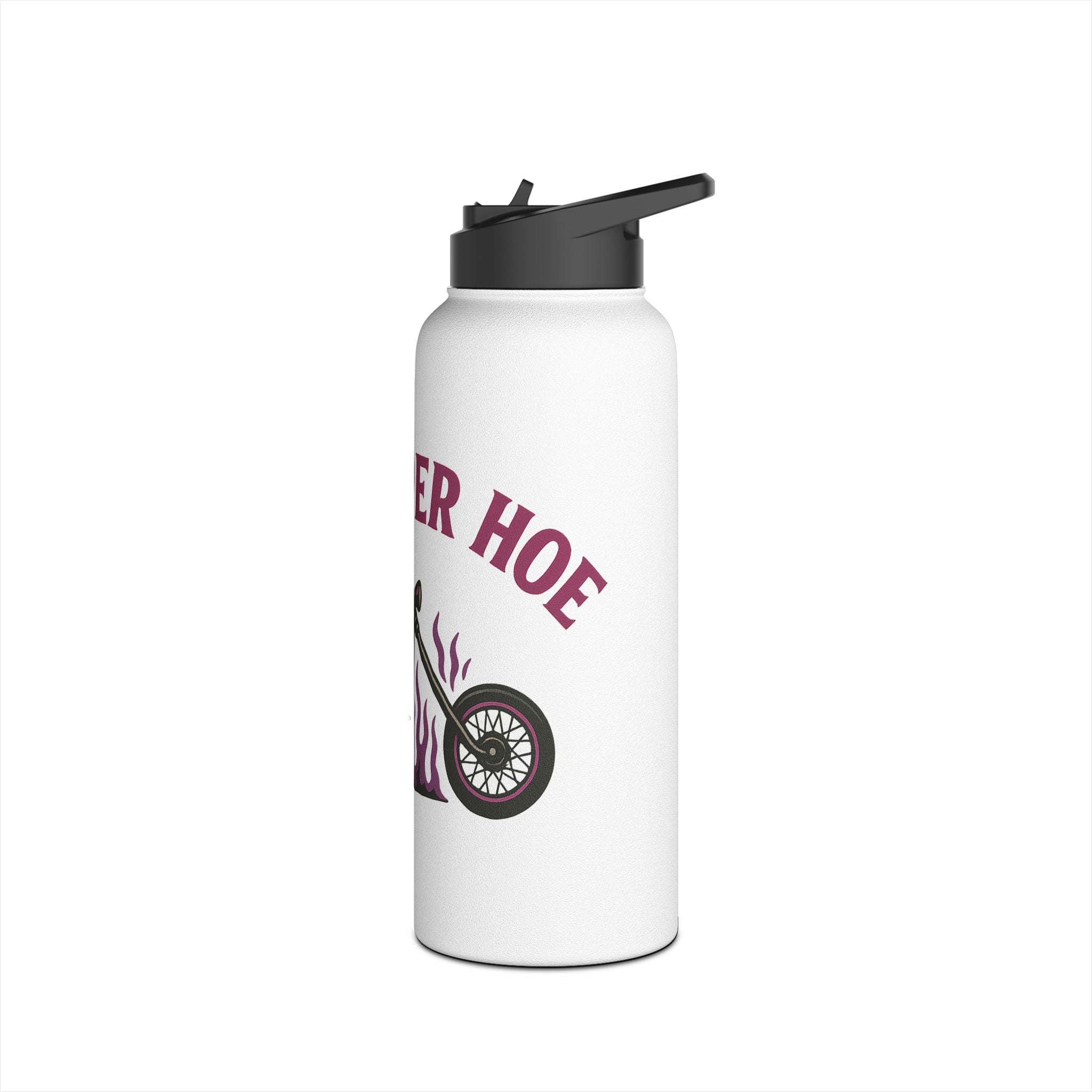 Chopper Hoe Stainless Steel Water Bottle | Cool Motorcycle Gear, Gift for Bikers, Travel Hydration Flask, Unique Outdoor Accessory