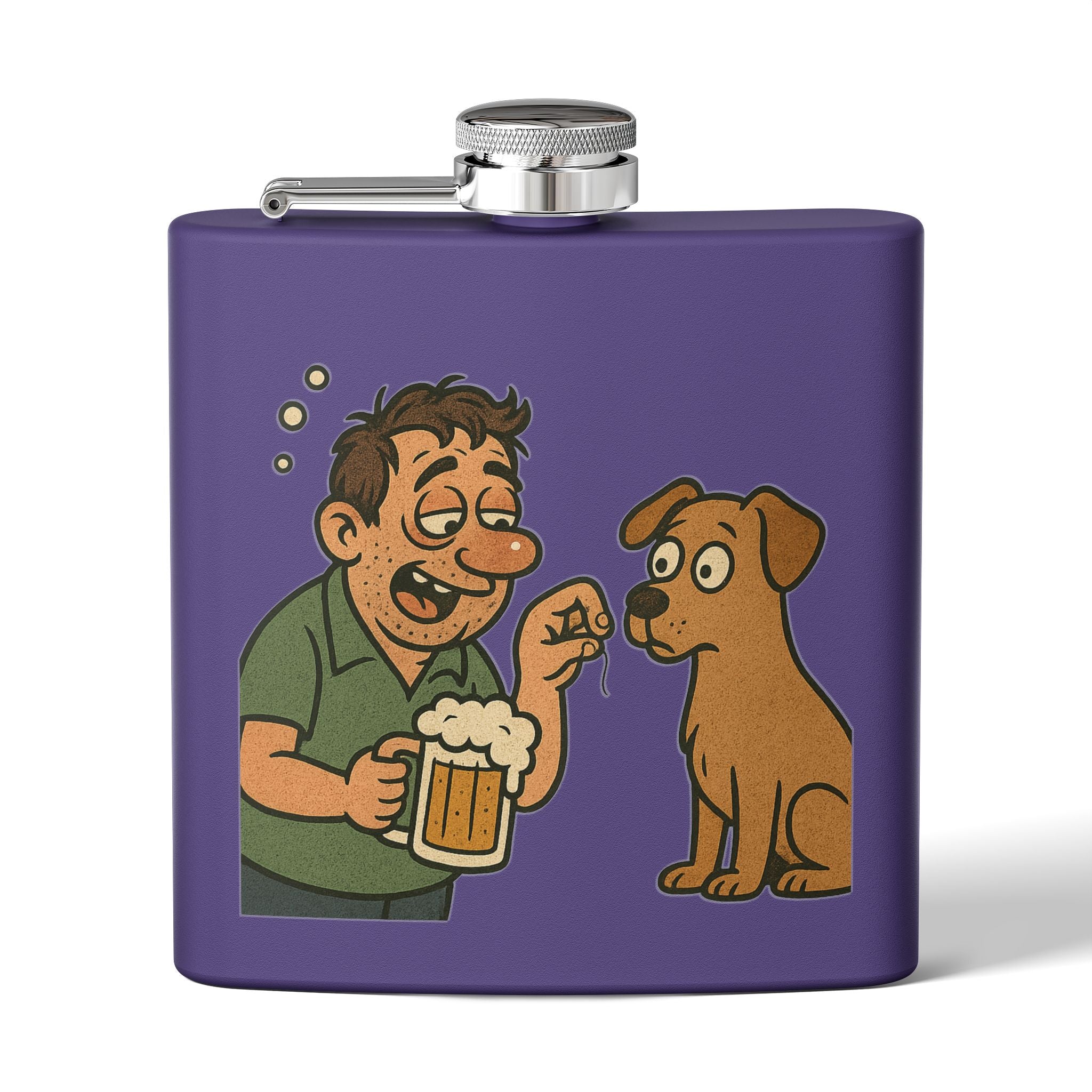 Humorous Stainless Steel Flask, Funny Gift for Dog Lovers, Party Accessory, Adventure Flask, Personalized Drinking Flask