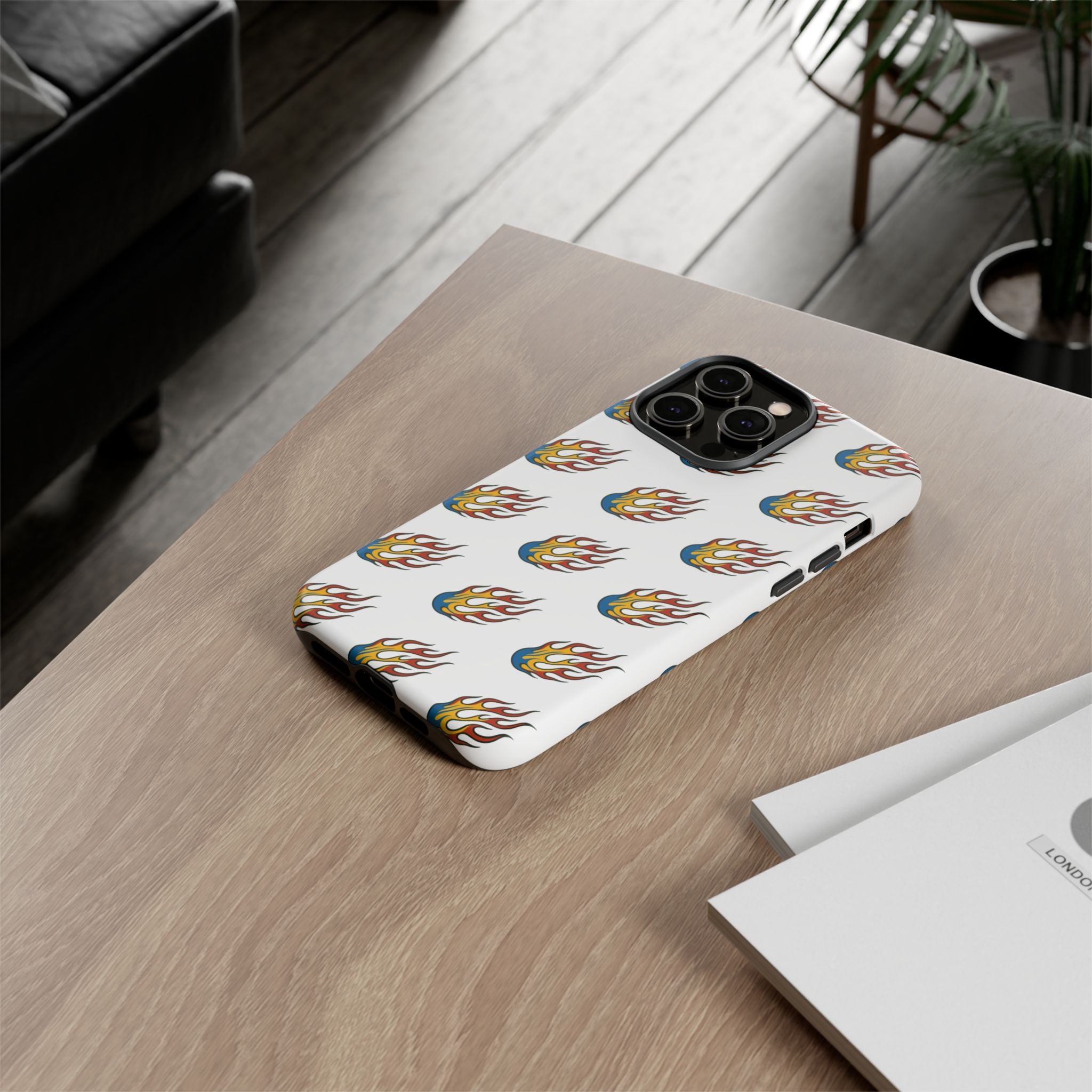 Flame Pattern Phone Case | Tough Cases | Stylish Phone Cover, Gift for Fire Enthusiasts, Trendy Mobile Accessory, Unique Design