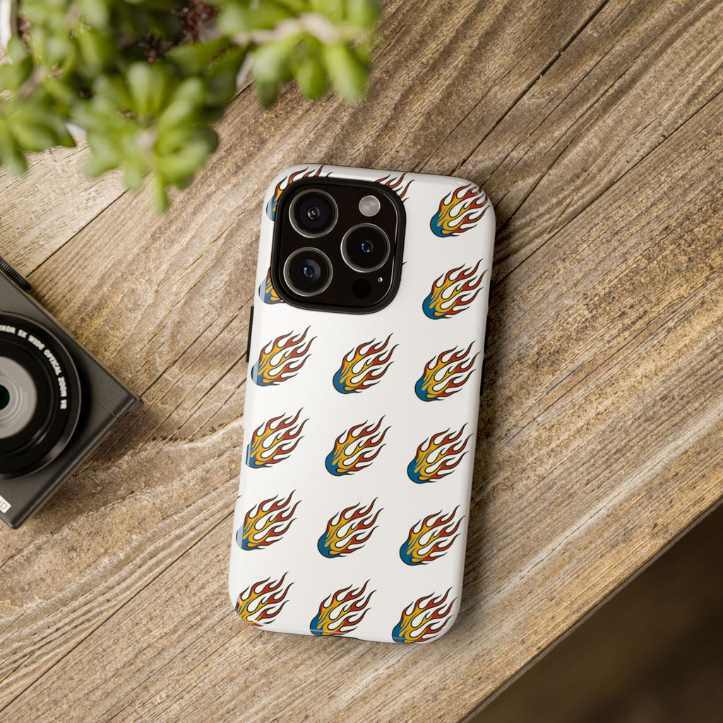 Flame Pattern Phone Case | Tough Cases | Stylish Phone Cover, Gift for Fire Enthusiasts, Trendy Mobile Accessory, Unique Design
