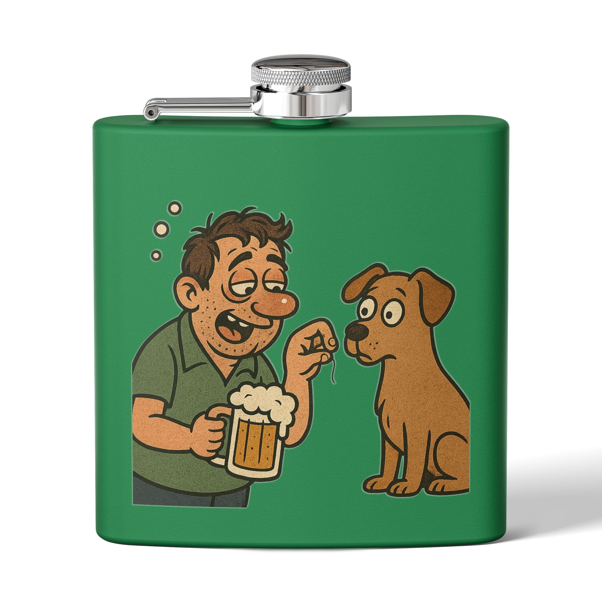 Humorous Stainless Steel Flask, Funny Gift for Dog Lovers, Party Accessory, Adventure Flask, Personalized Drinking Flask
