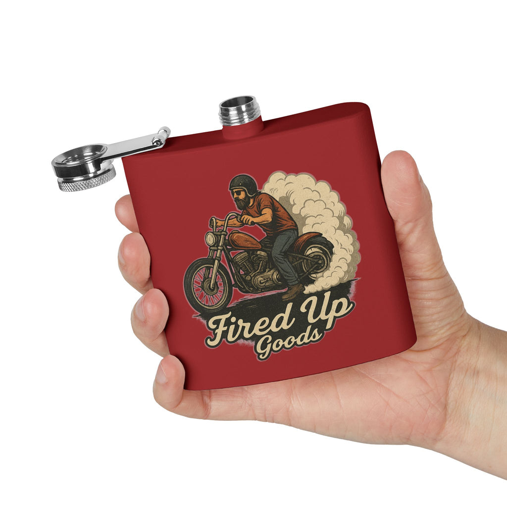 Biker Flask, Adventure Fuel for Riders, Perfect Gift for Men, Birthday, Groomsmen, Camping, Tailgating
