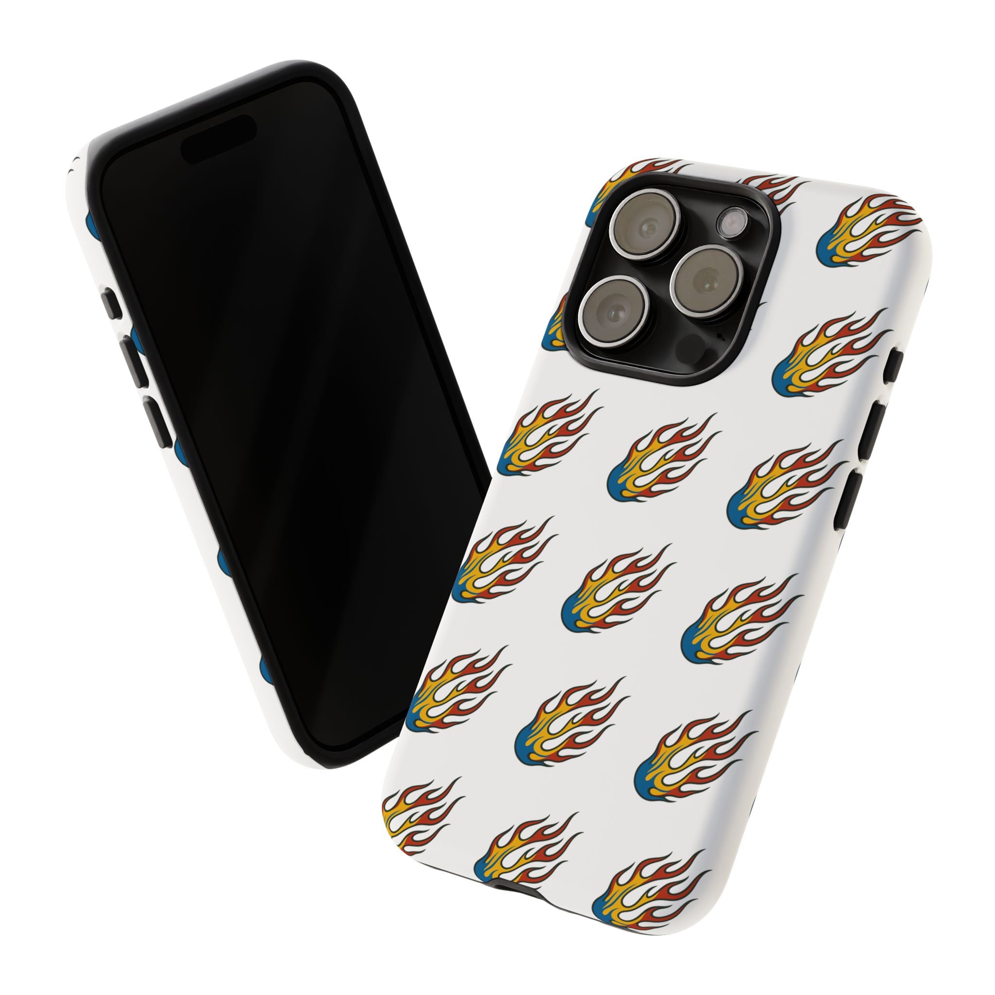 Flame Pattern Phone Case | Tough Cases | Stylish Phone Cover, Gift for Fire Enthusiasts, Trendy Mobile Accessory, Unique Design