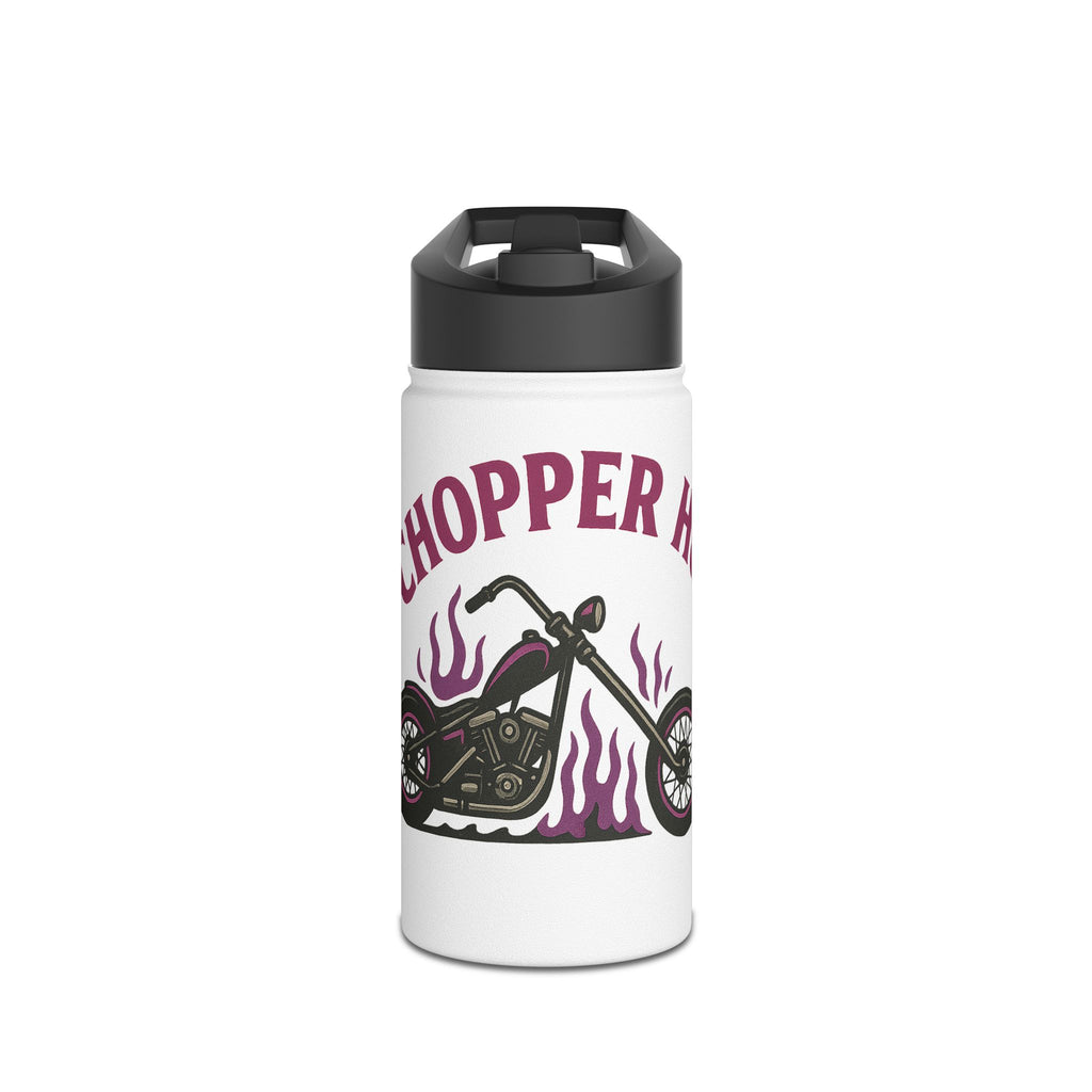 Chopper Hoe Stainless Steel Water Bottle | Cool Motorcycle Gear, Gift for Bikers, Travel Hydration Flask, Unique Outdoor Accessory