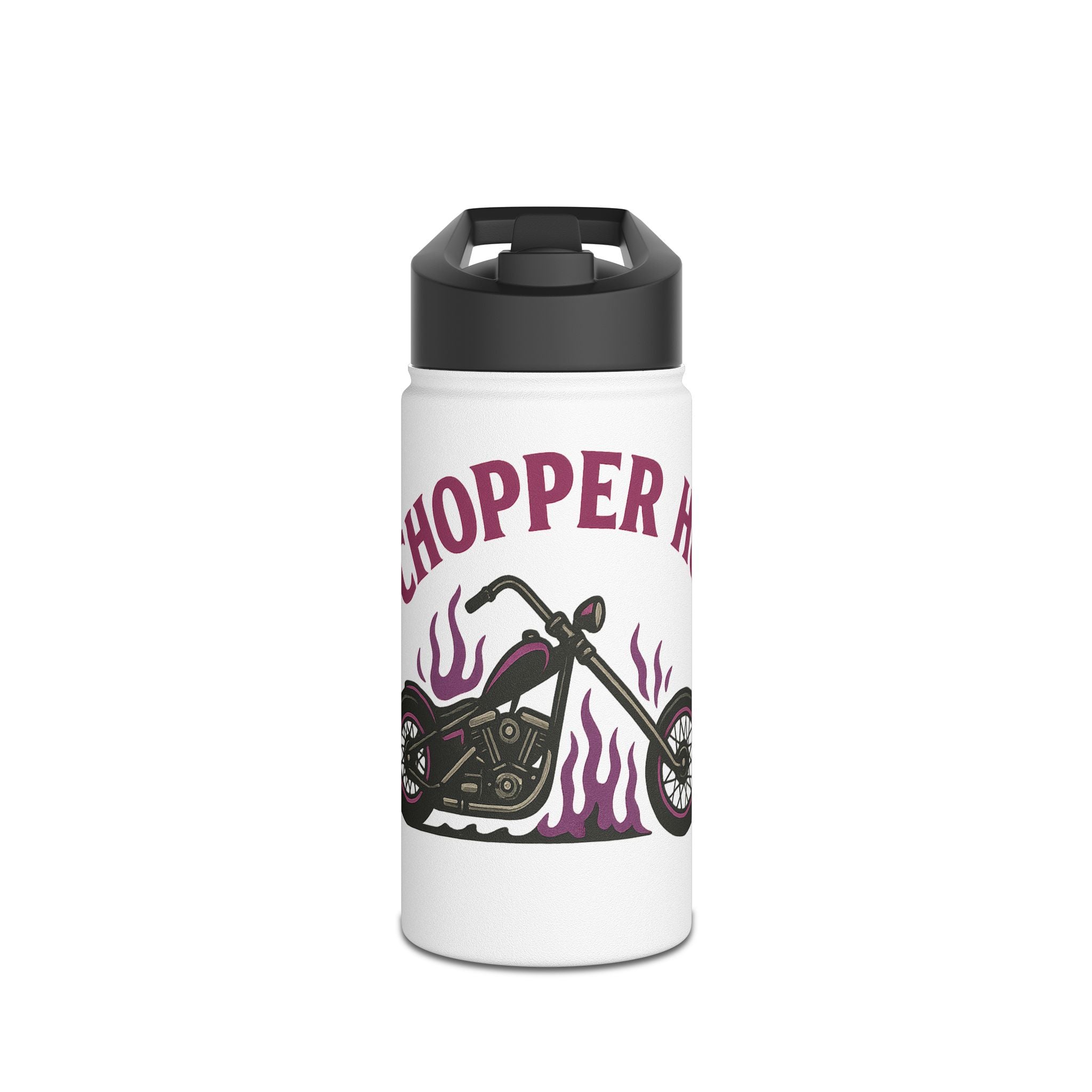 Chopper Hoe Stainless Steel Water Bottle | Cool Motorcycle Gear, Gift for Bikers, Travel Hydration Flask, Unique Outdoor Accessory