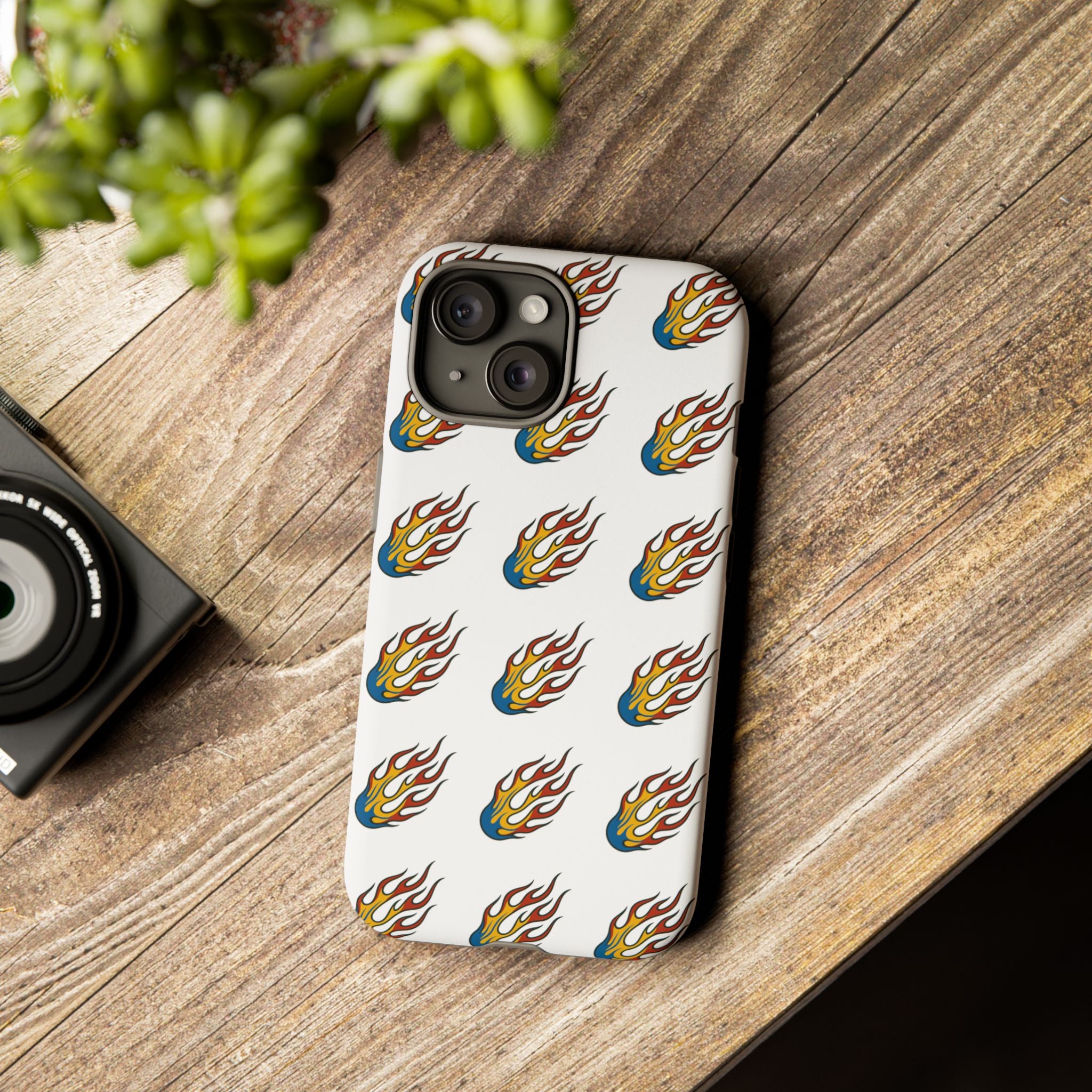 Flame Pattern Phone Case | Tough Cases | Stylish Phone Cover, Gift for Fire Enthusiasts, Trendy Mobile Accessory, Unique Design