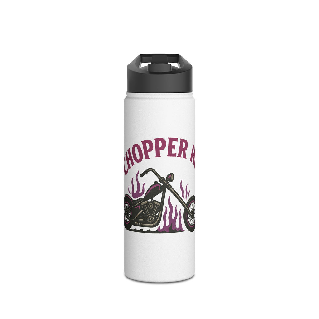 Chopper Hoe Stainless Steel Water Bottle | Cool Motorcycle Gear, Gift for Bikers, Travel Hydration Flask, Unique Outdoor Accessory