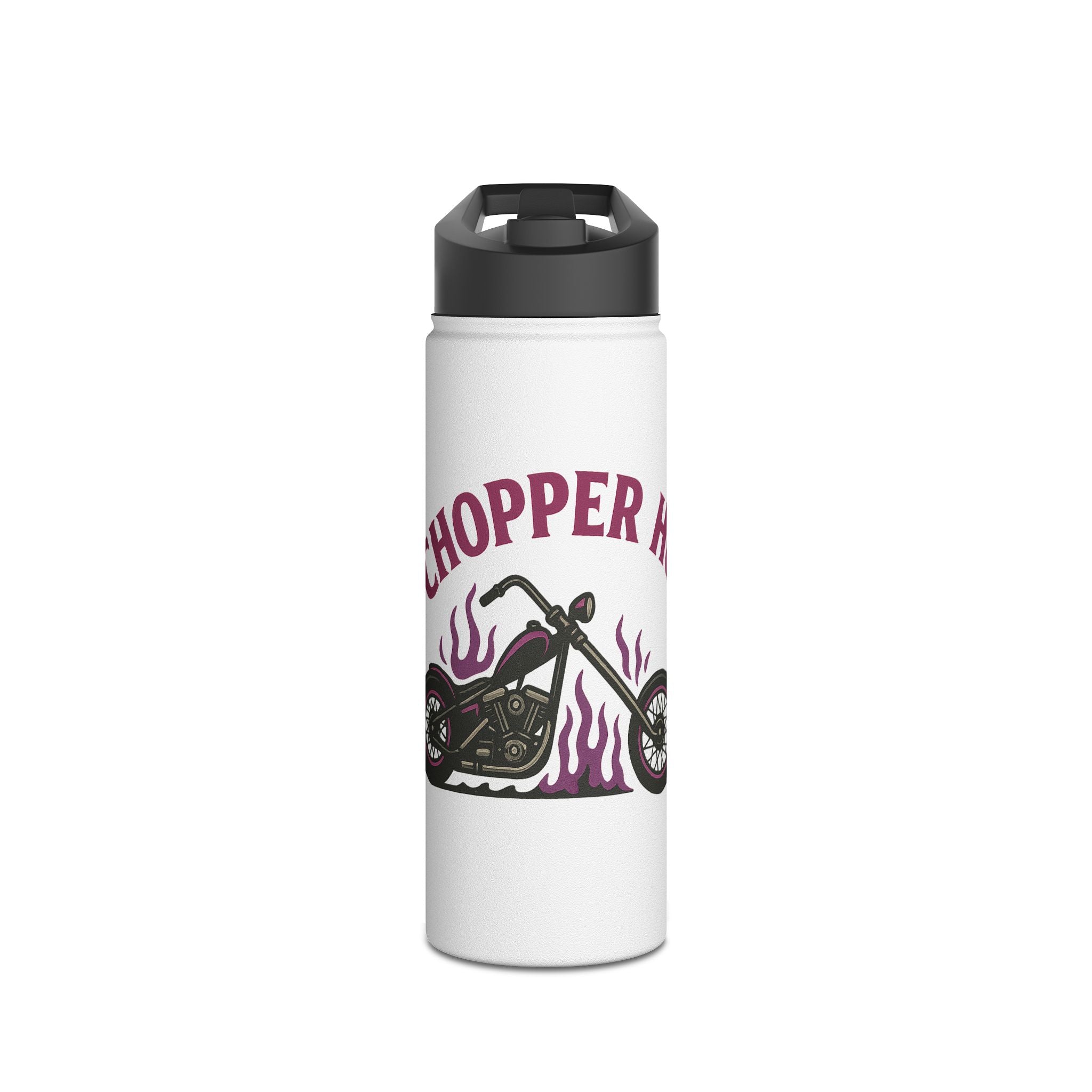 Chopper Hoe Stainless Steel Water Bottle | Cool Motorcycle Gear, Gift for Bikers, Travel Hydration Flask, Unique Outdoor Accessory