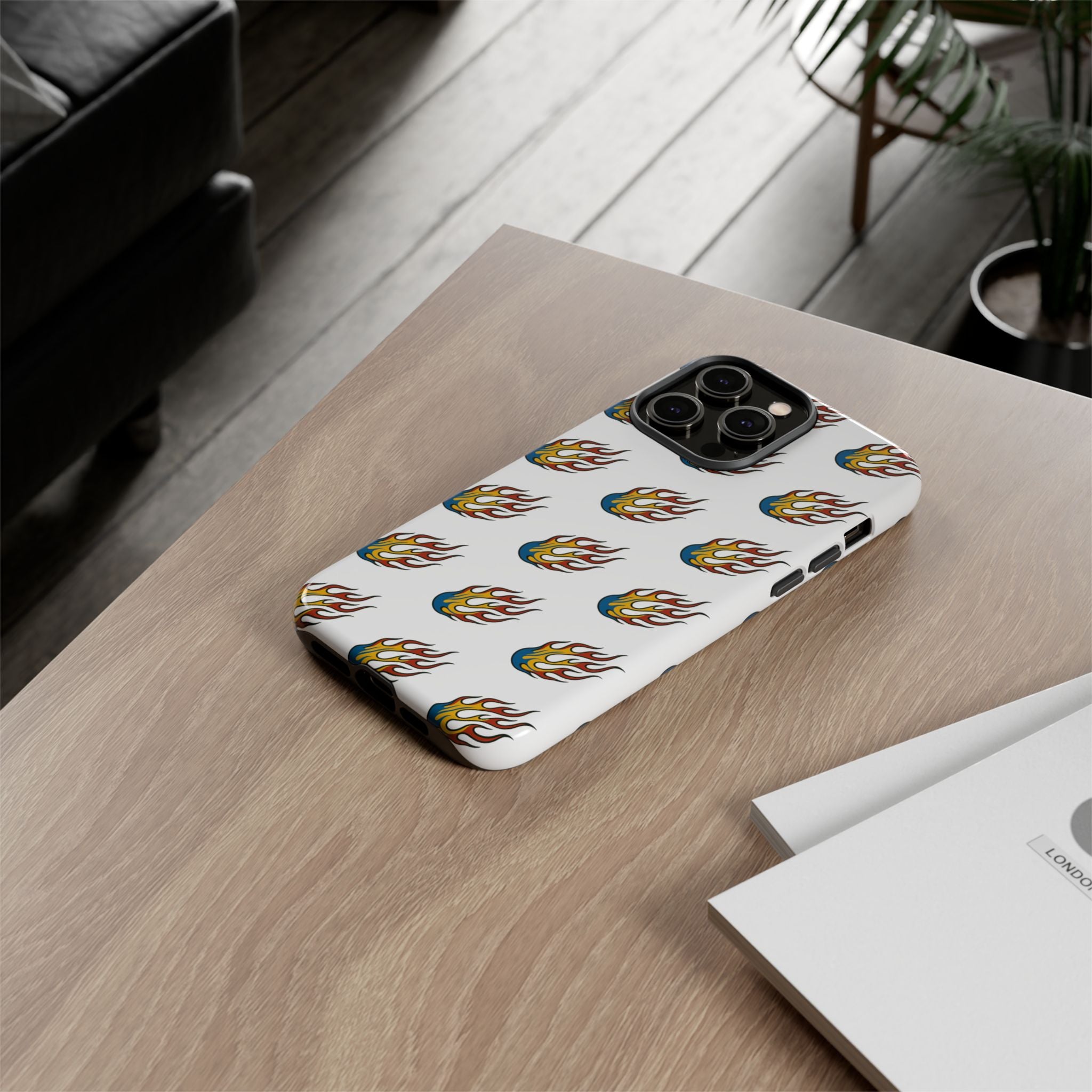 Flame Pattern Phone Case | Tough Cases | Stylish Phone Cover, Gift for Fire Enthusiasts, Trendy Mobile Accessory, Unique Design