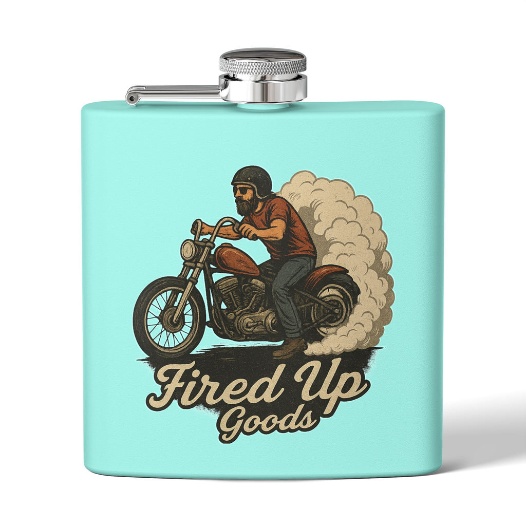 Biker Flask, Adventure Fuel for Riders, Perfect Gift for Men, Birthday, Groomsmen, Camping, Tailgating