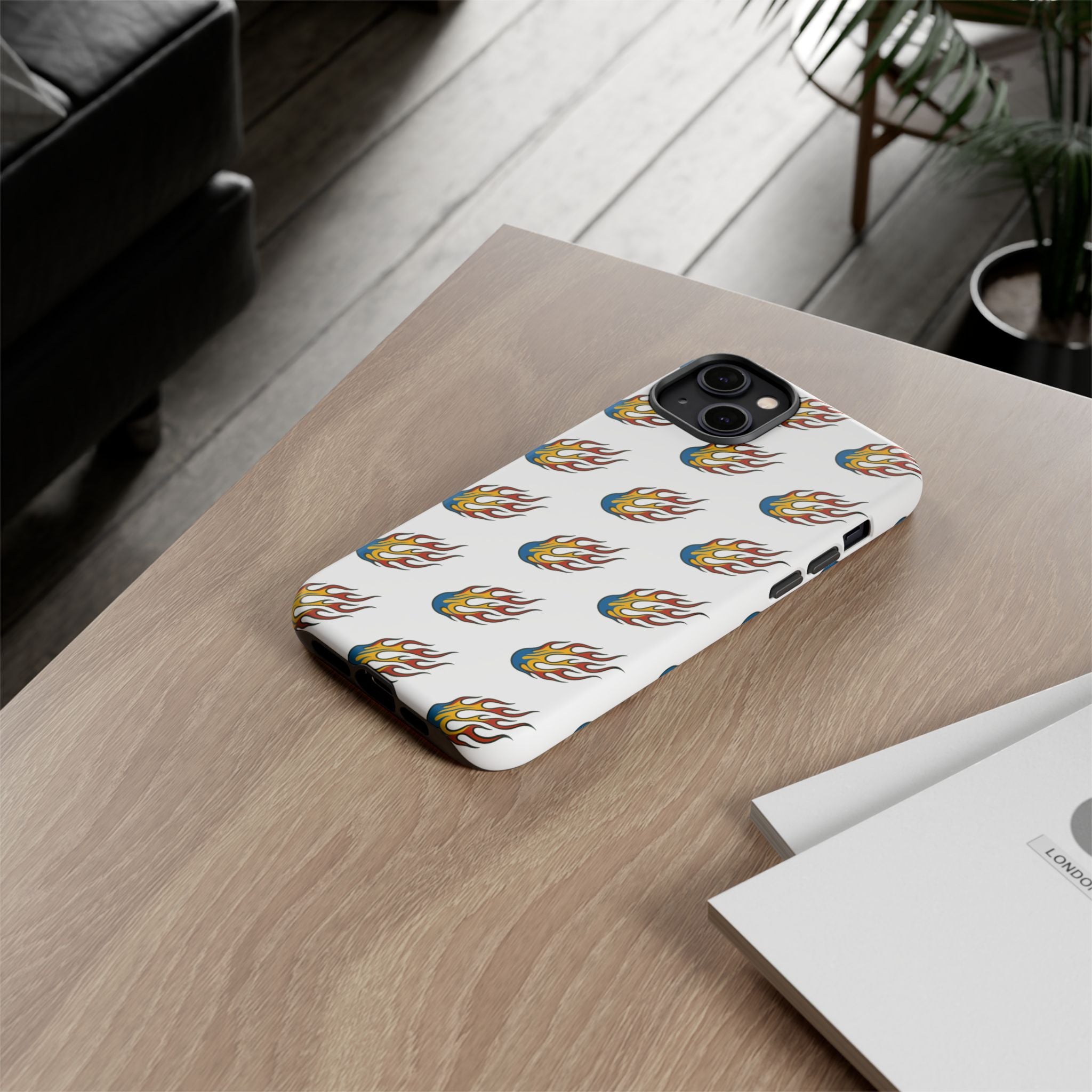 Flame Pattern Phone Case | Tough Cases | Stylish Phone Cover, Gift for Fire Enthusiasts, Trendy Mobile Accessory, Unique Design