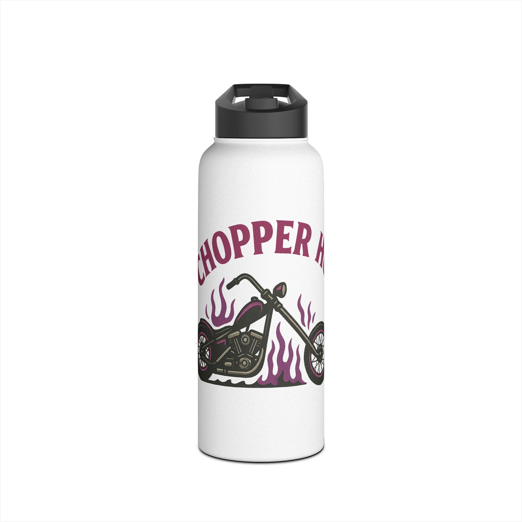 Chopper Hoe Stainless Steel Water Bottle | Cool Motorcycle Gear, Gift for Bikers, Travel Hydration Flask, Unique Outdoor Accessory