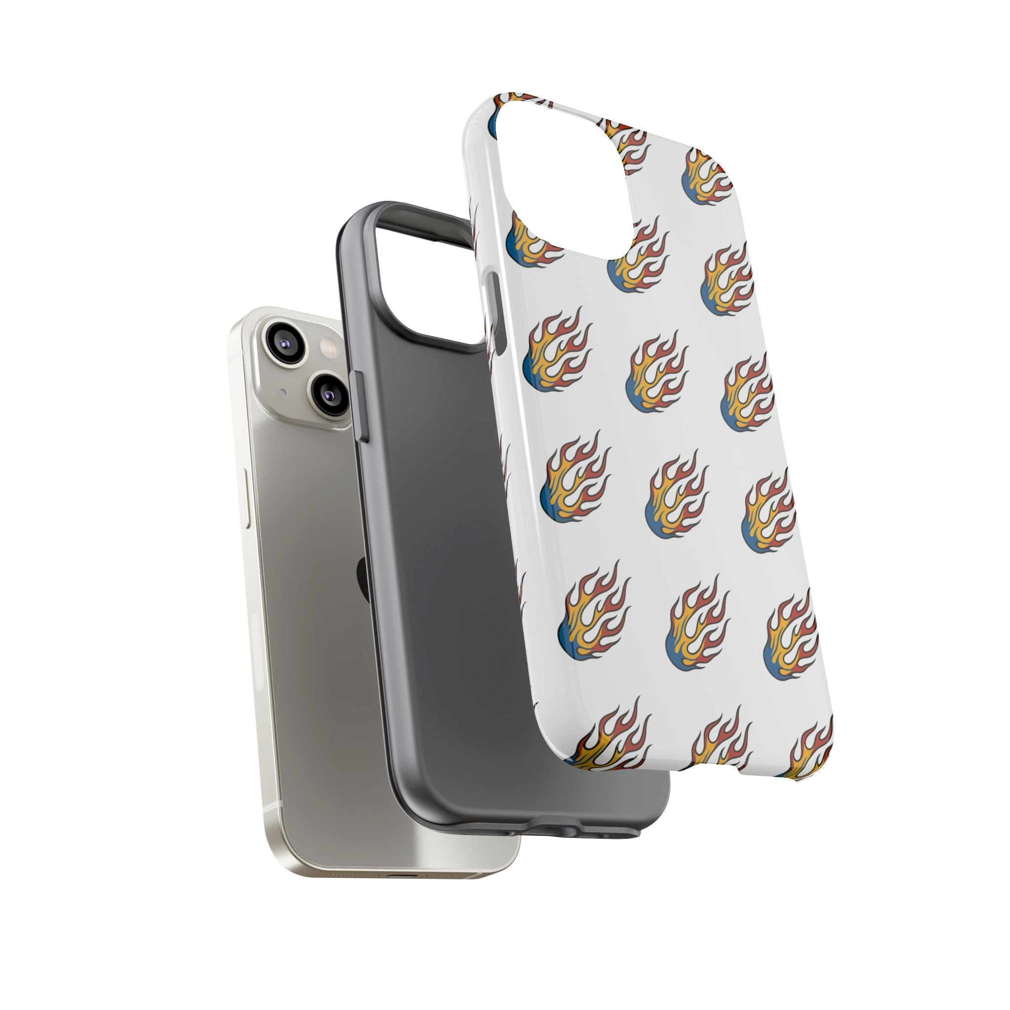Flame Pattern Phone Case | Tough Cases | Stylish Phone Cover, Gift for Fire Enthusiasts, Trendy Mobile Accessory, Unique Design