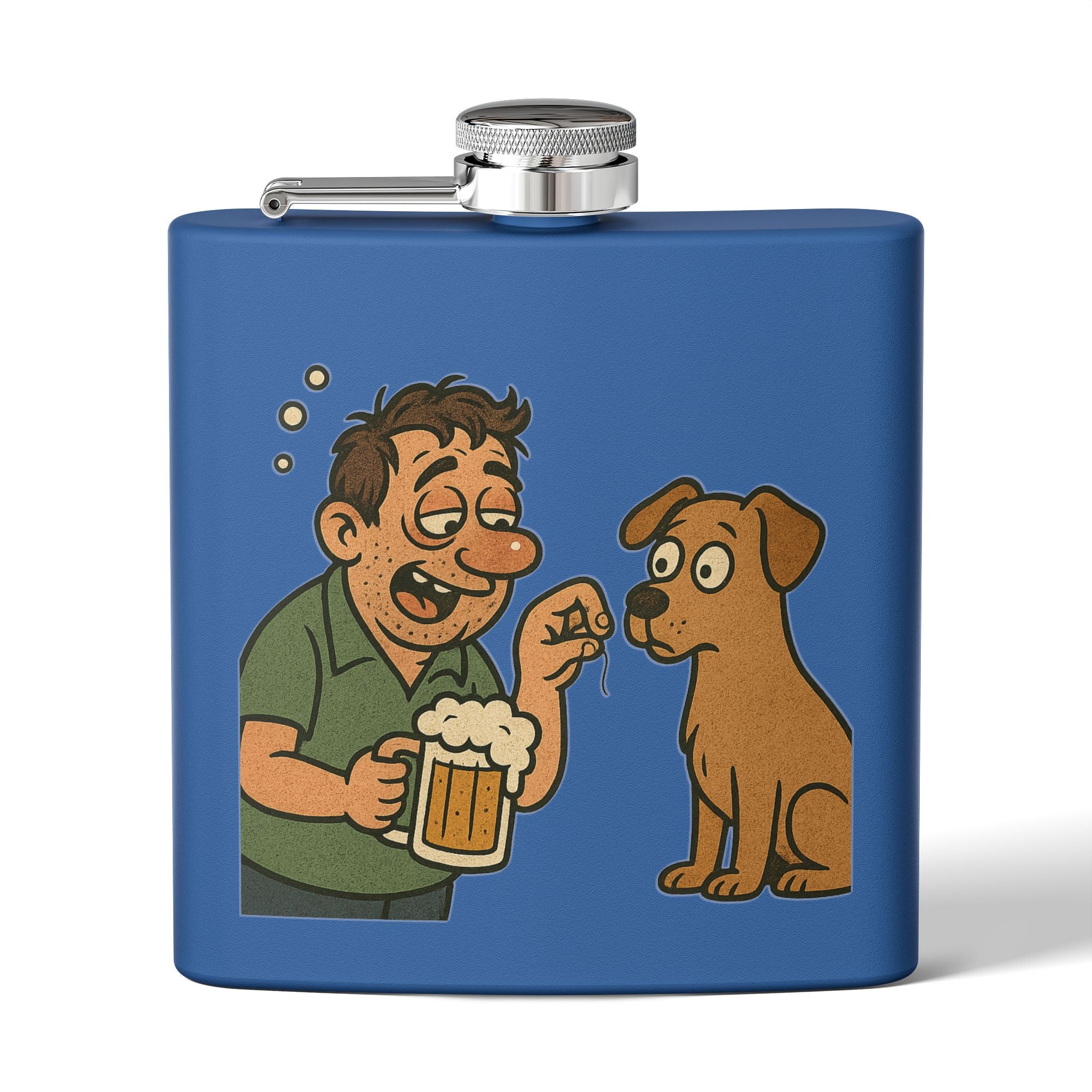 Humorous Stainless Steel Flask, Funny Gift for Dog Lovers, Party Accessory, Adventure Flask, Personalized Drinking Flask