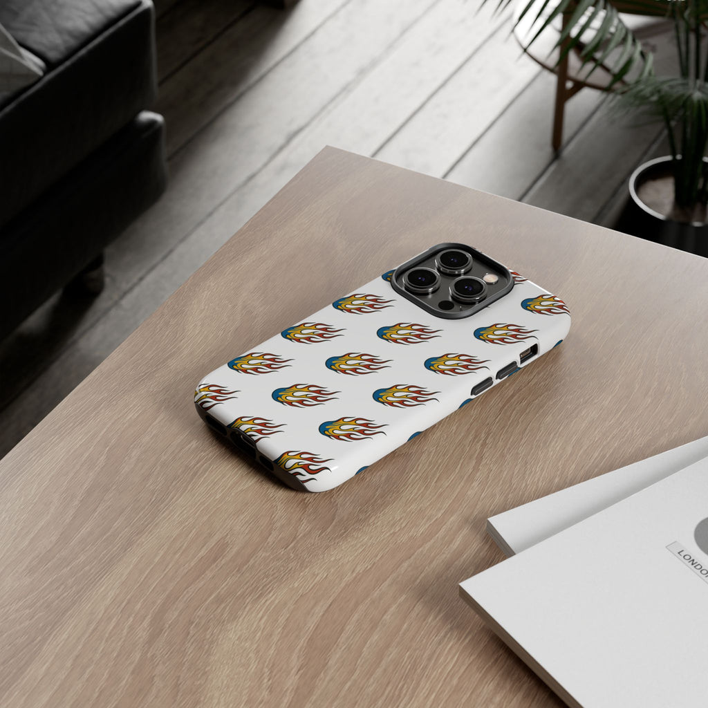Flame Pattern Phone Case | Tough Cases | Stylish Phone Cover, Gift for Fire Enthusiasts, Trendy Mobile Accessory, Unique Design